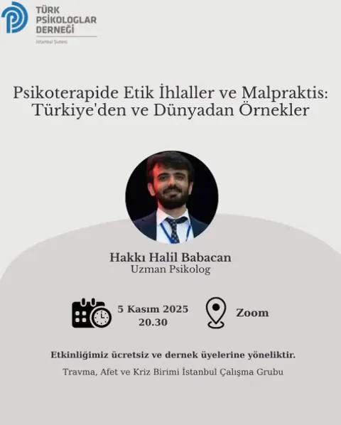 Türk Psikologlar Derneği'nden Ücretsiz "Psikoterapide Etik" Semineri