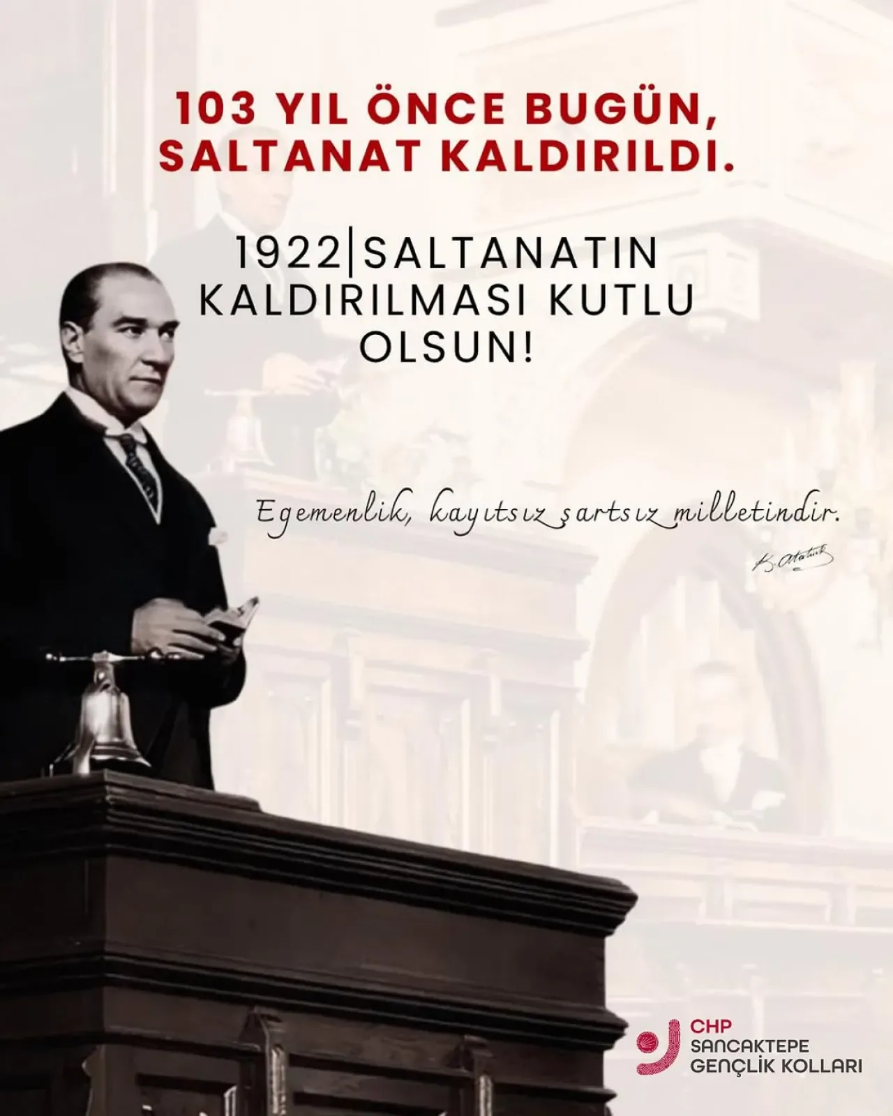 CHP Sancaktepe Gençlik Kolları'ndan Egemenlik Vurgusu CHP Sancaktepe Gençlik Kolları'ndan Egemenlik Vurgusu