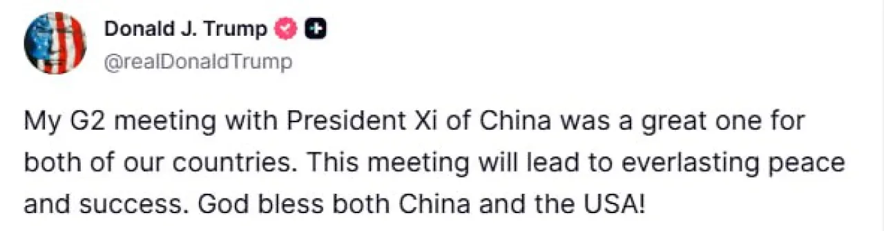 Trump ve Xi Görüşmesini "Harika" Olarak Nitelendirdi Trump ve Xi Görüşmesini "Harika" Olarak Nitelendirdi