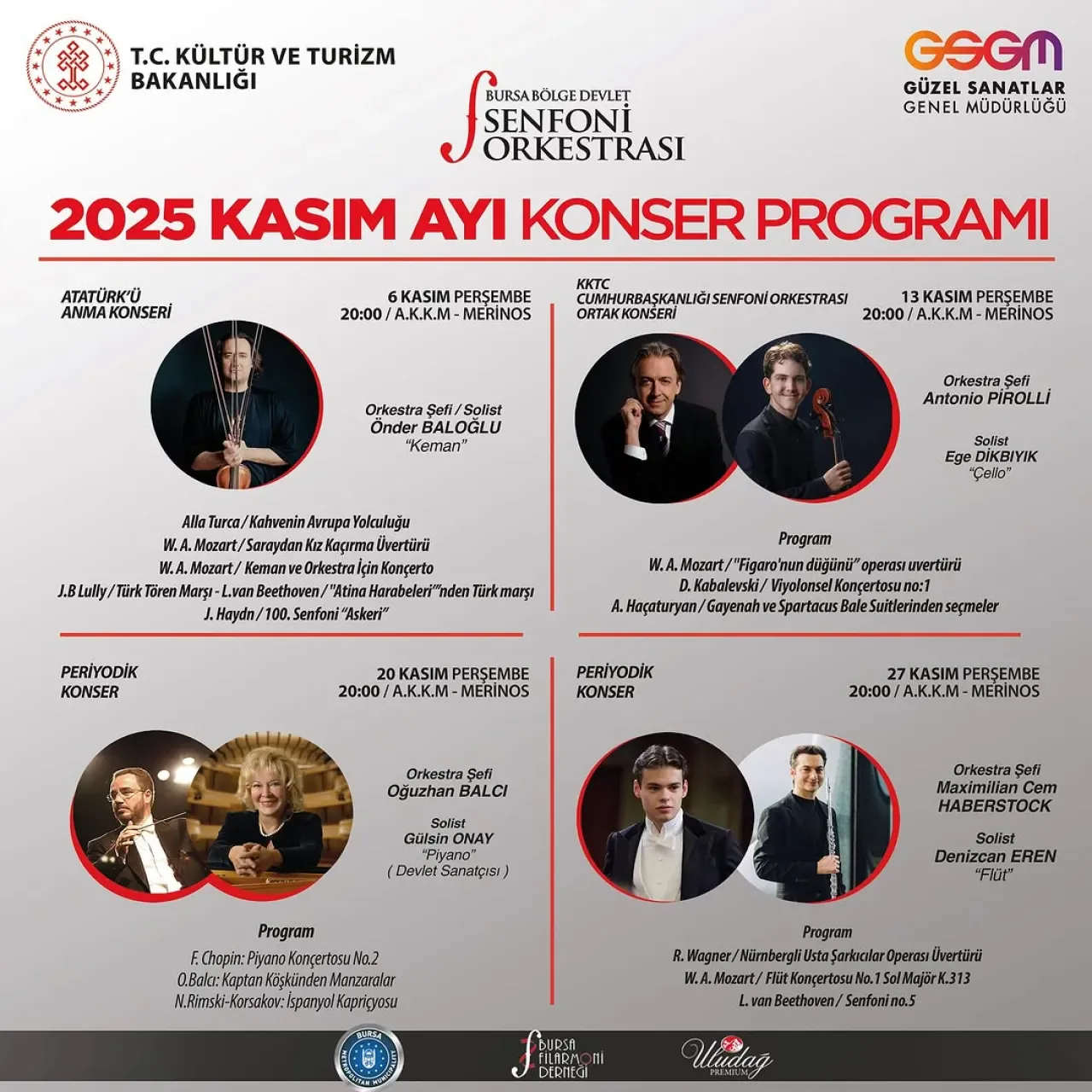 Bursa Bölge Devlet Senfoni Orkestrası Kasım Ayında Dört Muhteşem Konserle Sahne Alacak Bursa Bölge Devlet Senfoni Orkestrası Kasım Ayında Dört Muhteşem Konserle Sahne Alacak