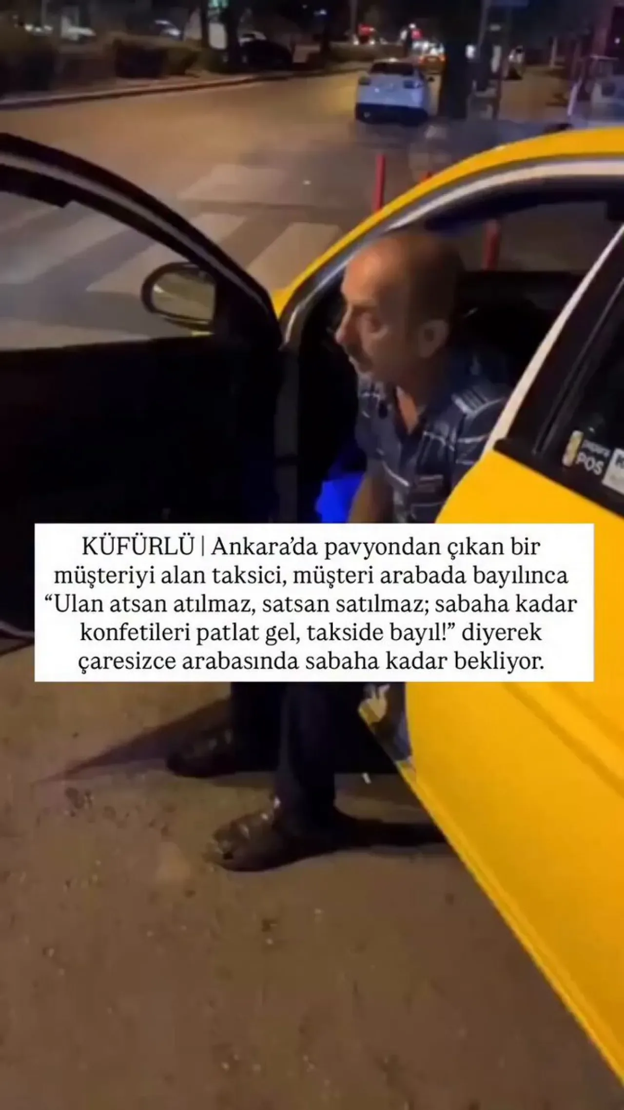 Ankara'da Taksi Şoförünün Müşterisi Araçta Fenalaştı Ankara'da Taksi Şoförünün Müşterisi Araçta Fenalaştı