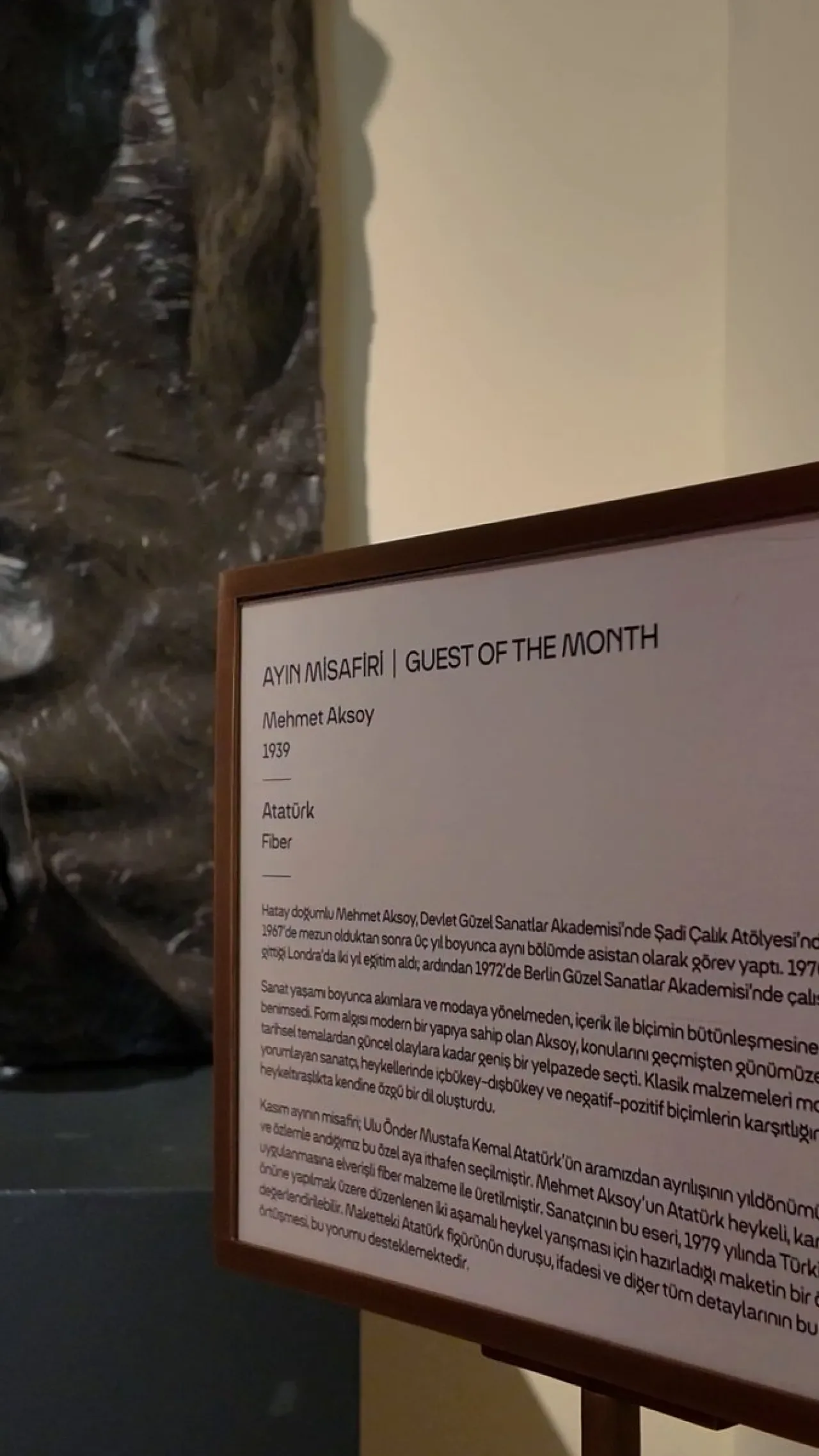 Mehmet Aksoy'un "Atatürk" Heykeli, İş Sanat Resim Heykel Müzesi'nde Mehmet Aksoy'un "Atatürk" Heykeli, İş Sanat Resim Heykel Müzesi'nde