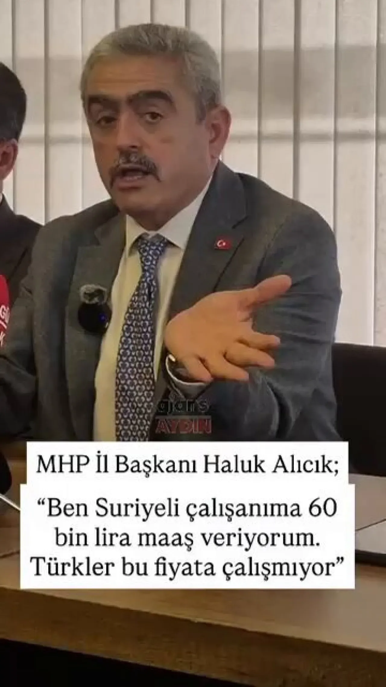 MHP Aydın İl Başkanı Haluk Alıcık: "Bizimkiler Almanya'ya Çalışmaya Gidiyor, Suriyeliler Burada Çalışınca mı Sorun Oluyor?" MHP Aydın İl Başkanı Haluk Alıcık: "Bizimkiler Almanya'ya Çalışmaya Gidiyor, Suriyeliler Burada Çalışınca mı Sorun Oluyor?"