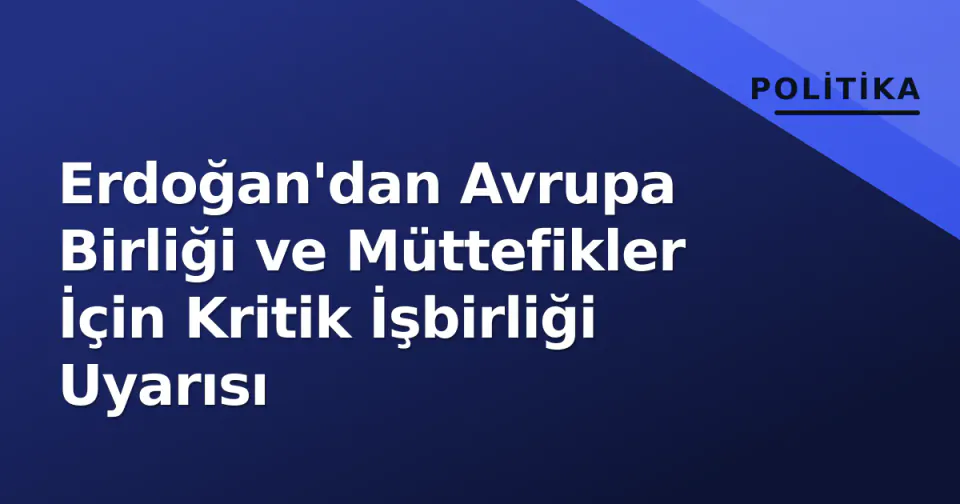 Erdoğan'dan Avrupa Birliği ve Müttefikler İçin Kritik İşbirliği Uyarısı görseli