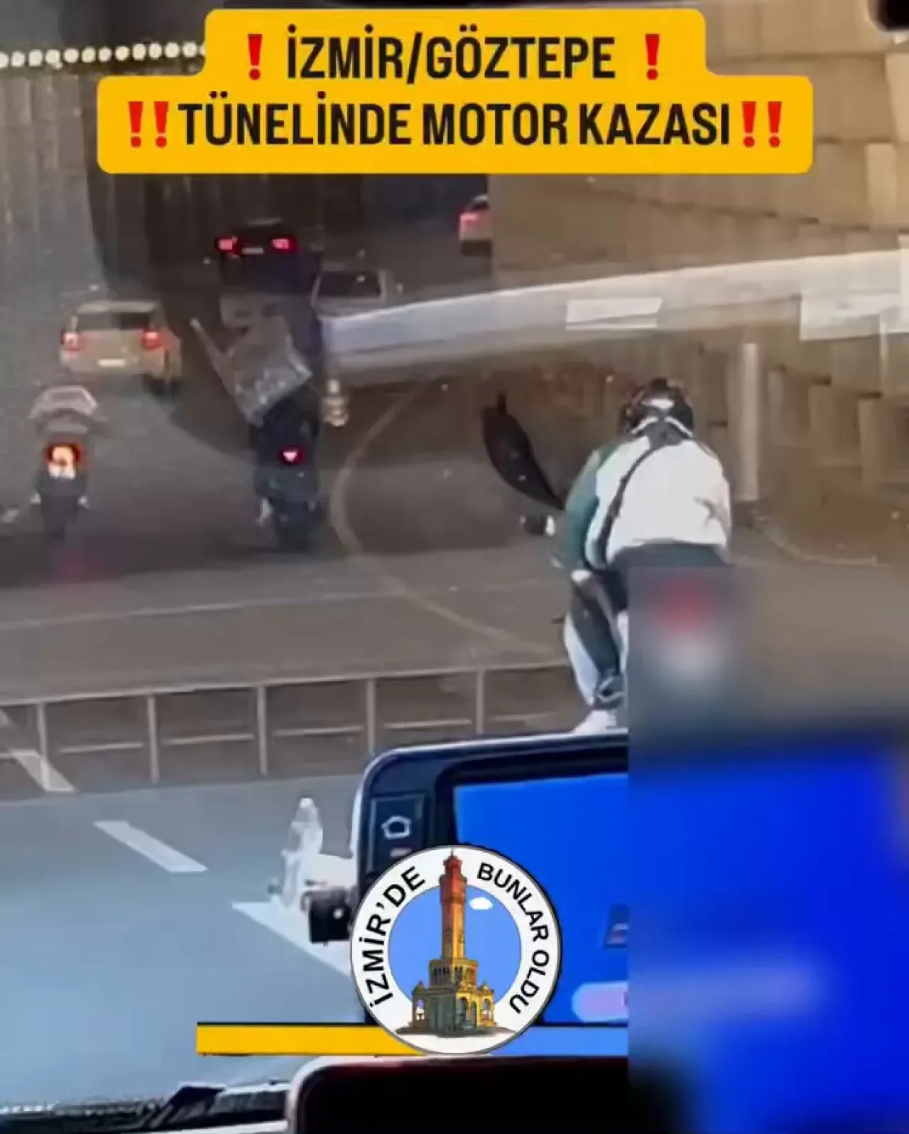 İzmir'de Motosiklet Sürücüsünün Tek Teker Denemesi Kaza ile Sona Erdi İzmir'de Motosiklet Sürücüsünün Tek Teker Denemesi Kaza ile Sona Erdi