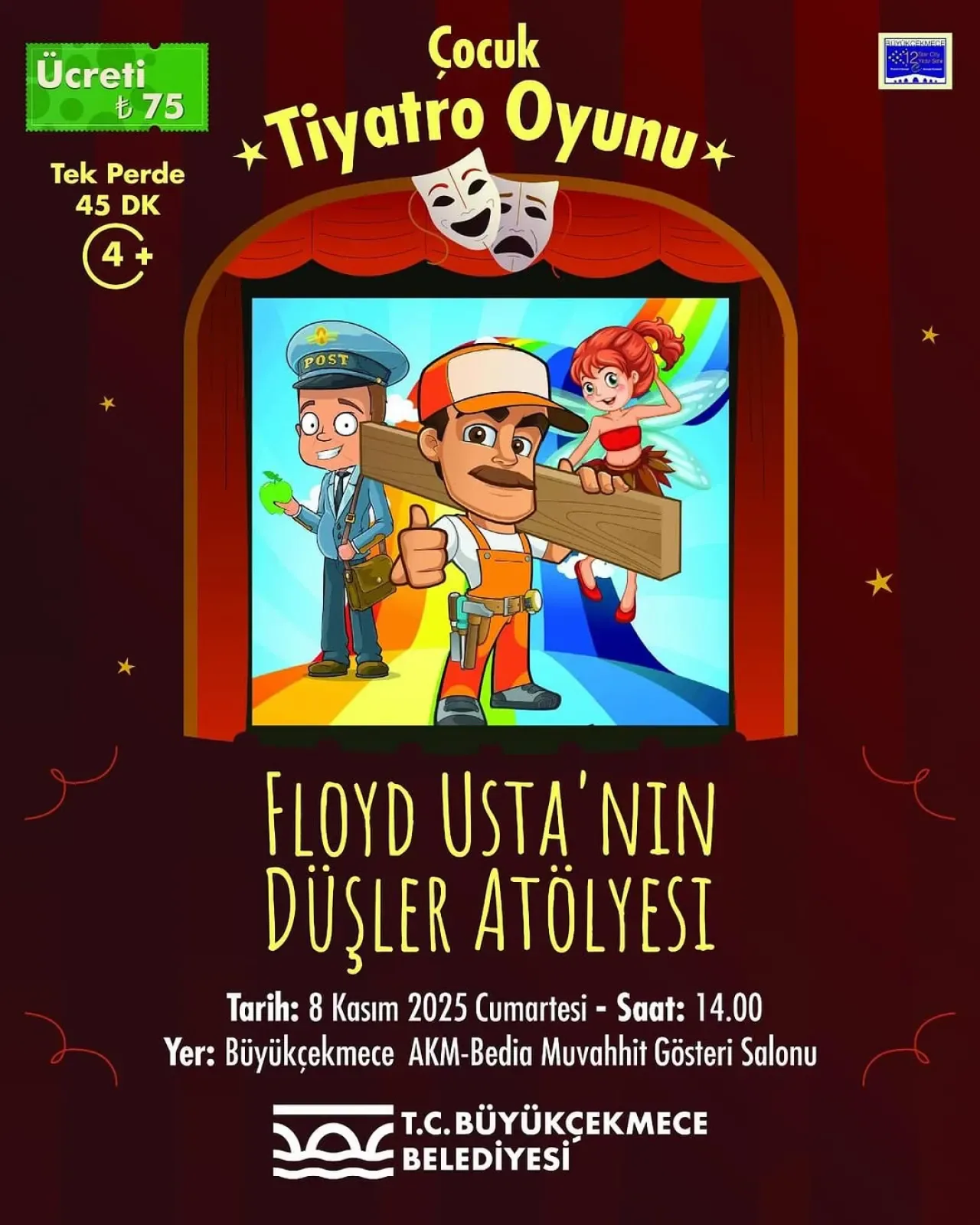 Büyükçekmece'de Çocuklar için Düşler Sahnesi: Floyd Usta'nın Atölyesi Büyükçekmece'de Çocuklar için Düşler Sahnesi: Floyd Usta'nın Atölyesi
