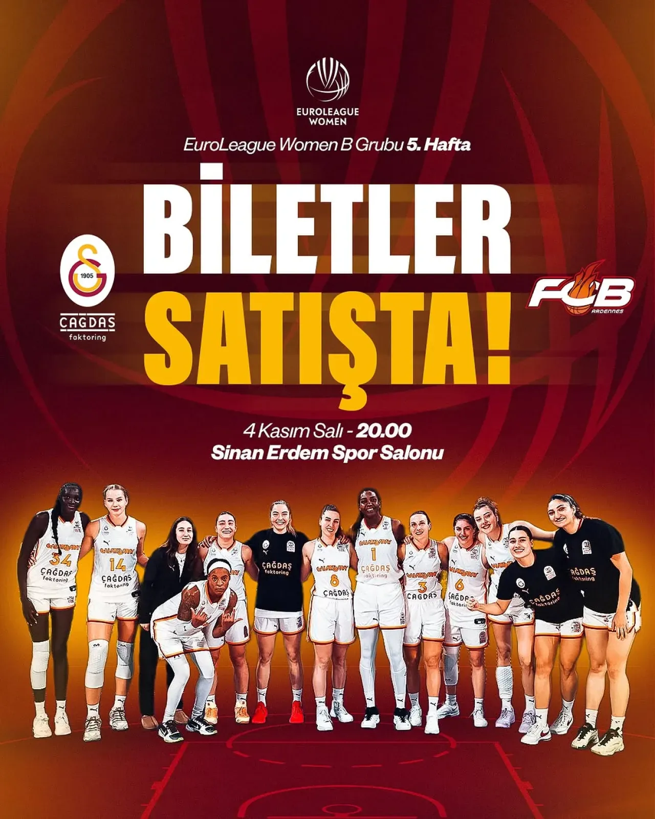Galatasaray, EuroLeague Women'da Flammes Carolo Basket'le Karşılaşacak Galatasaray, EuroLeague Women'da Flammes Carolo Basket'le Karşılaşacak