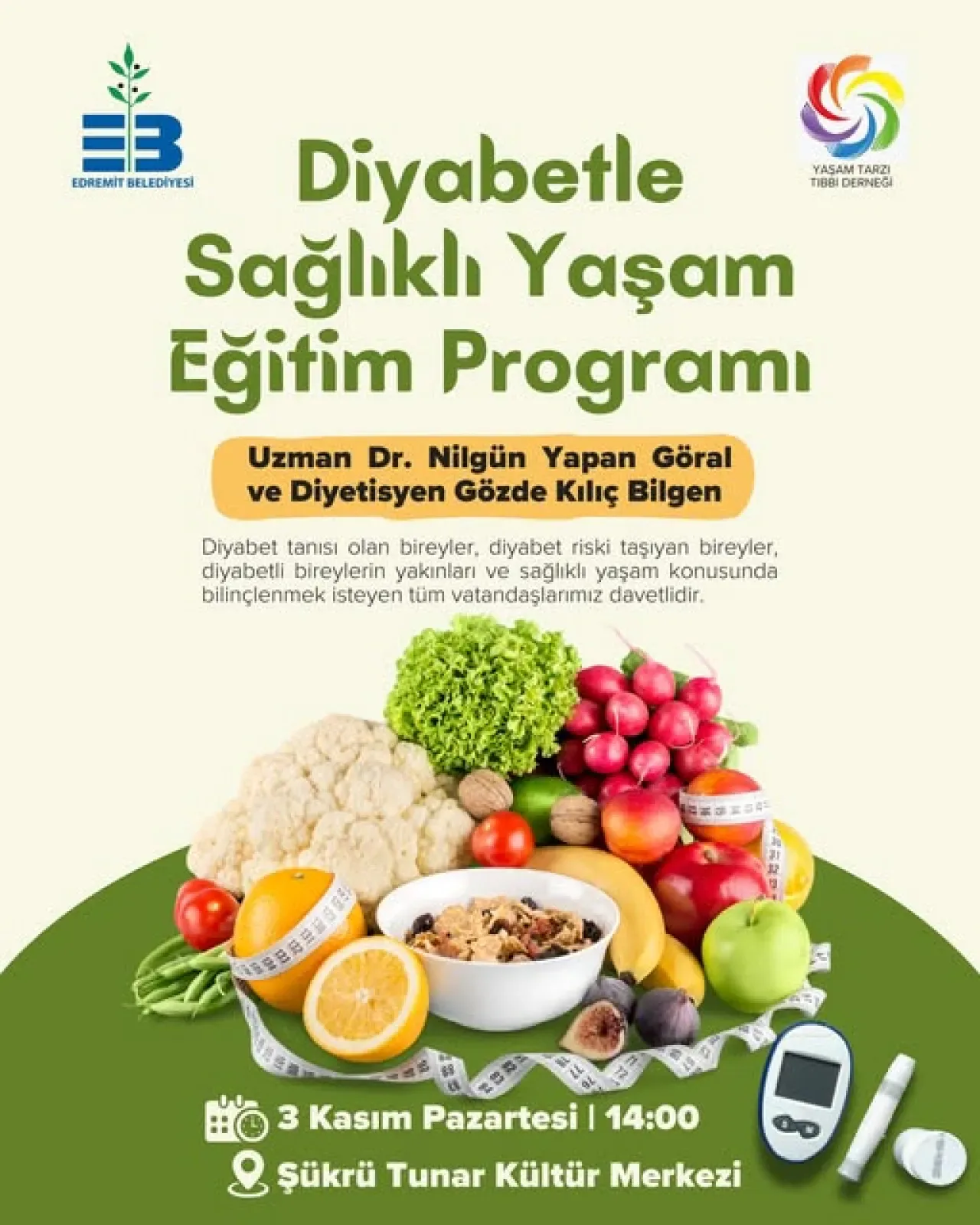 Edremit Belediyesi'nden Ücretsiz Diyabet Eğitimi Edremit Belediyesi'nden Ücretsiz Diyabet Eğitimi