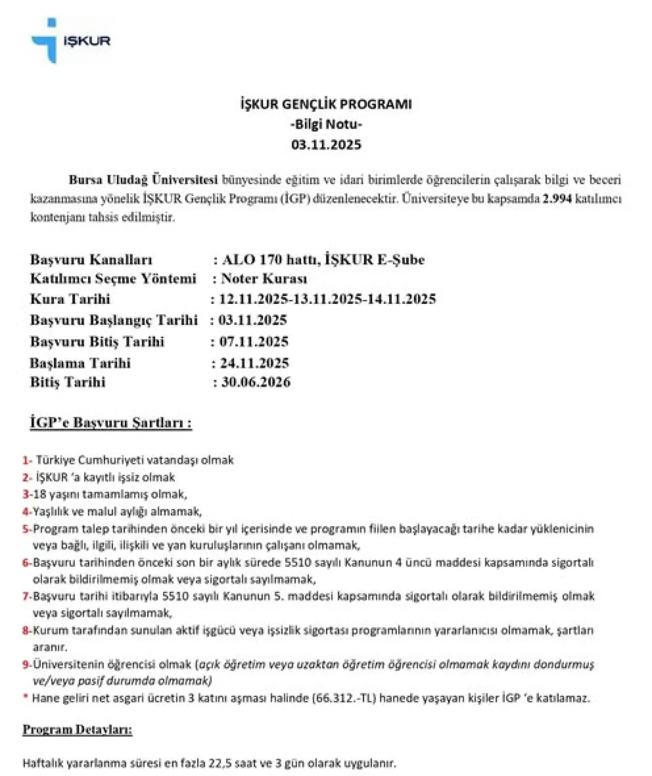 Bursa Uludağ Üniversitesi'nde İŞKUR Gençlik Programı Başvuruları Başlıyor Bursa Uludağ Üniversitesi'nde İŞKUR Gençlik Programı Başvuruları Başlıyor