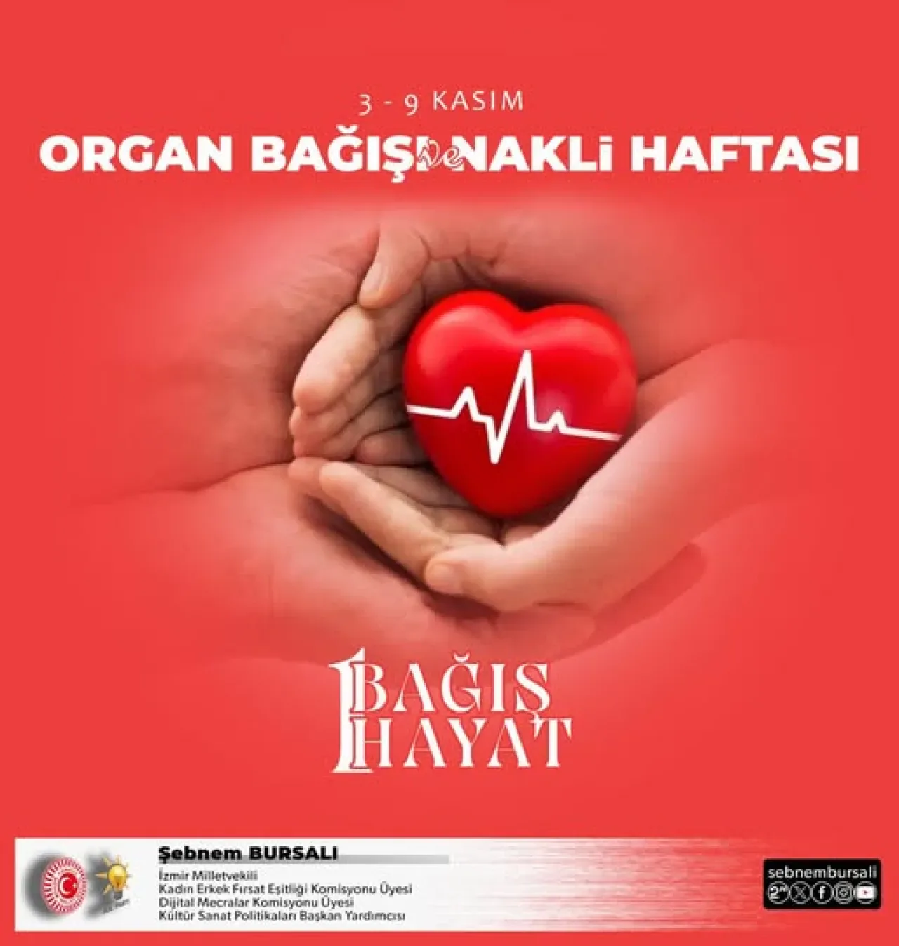Şebnem Bursalı, Organ Bağışı Haftası'nda Vatandaşları Duyarlı Olmaya Çağırdı Şebnem Bursalı, Organ Bağışı Haftası'nda Vatandaşları Duyarlı Olmaya Çağırdı