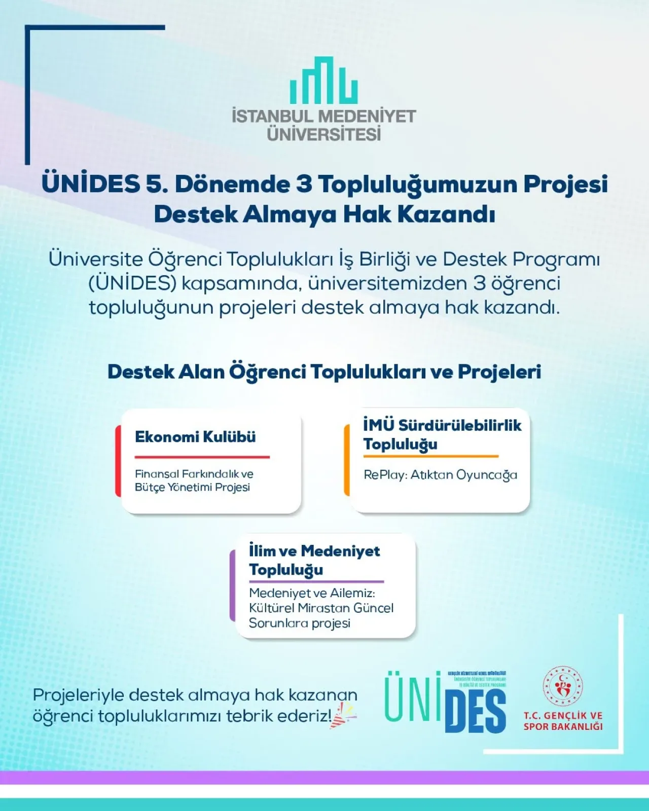 İstanbul Medeniyet Üniversitesi'nden Ünides Başarısı: Üç Projeye Destek İstanbul Medeniyet Üniversitesi'nden Ünides Başarısı: Üç Projeye Destek