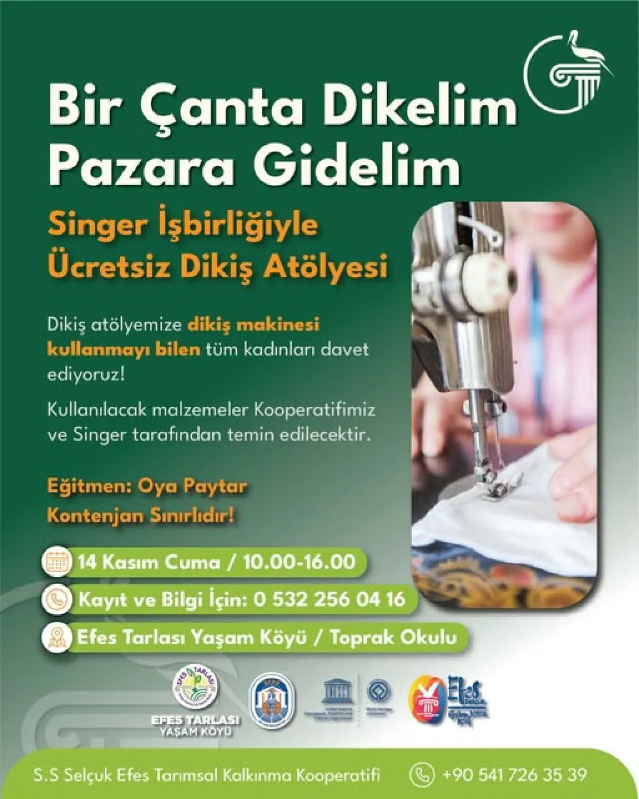 Selçuk'ta Kadınlar Kendi Pazar Çantalarını Dikecek Selçuk'ta Kadınlar Kendi Pazar Çantalarını Dikecek