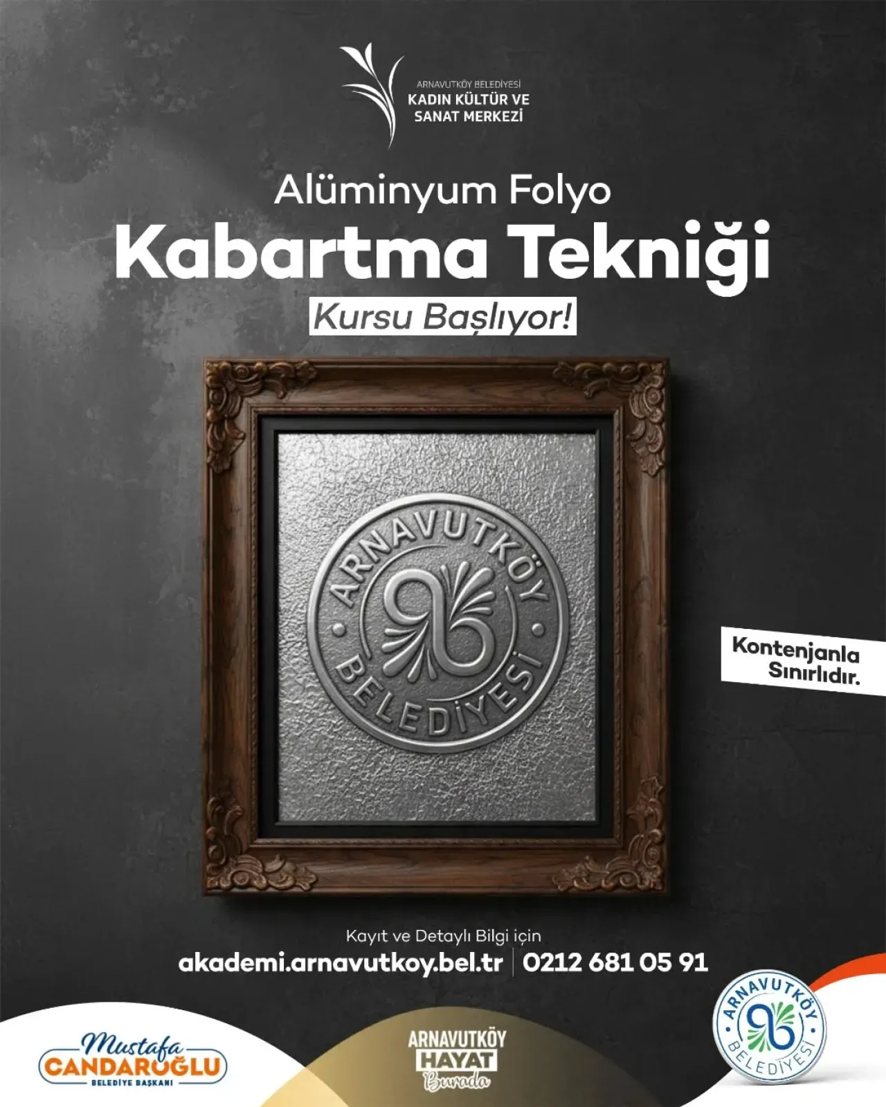 Arnavutköy'de Alüminyum Folyo Kabartma Sanatı Kursu Başlıyor Arnavutköy'de Alüminyum Folyo Kabartma Sanatı Kursu Başlıyor