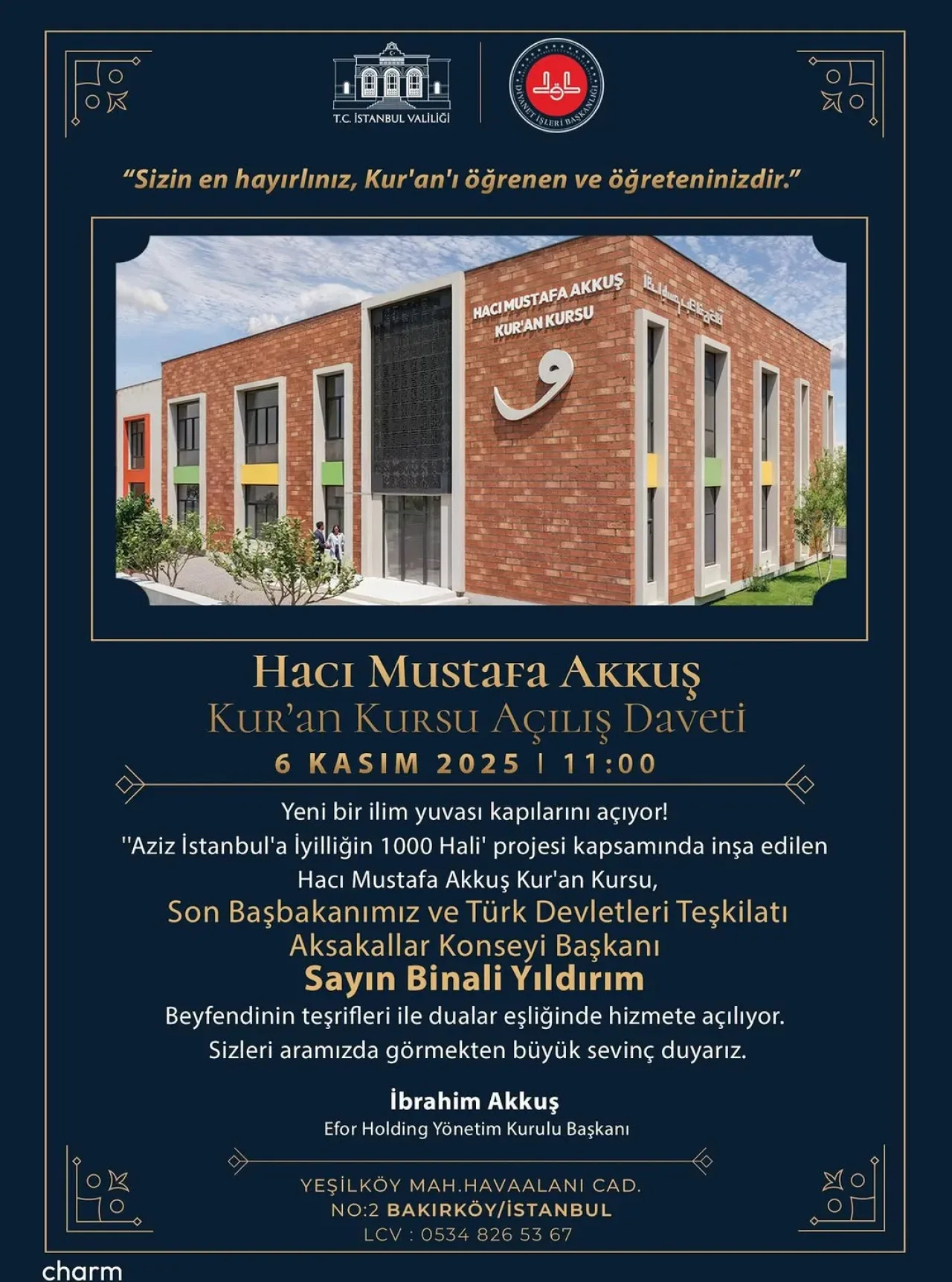 Bakırköy'de Yeni Kur'an Kursu Açılıyor Bakırköy'de Yeni Kur'an Kursu Açılıyor