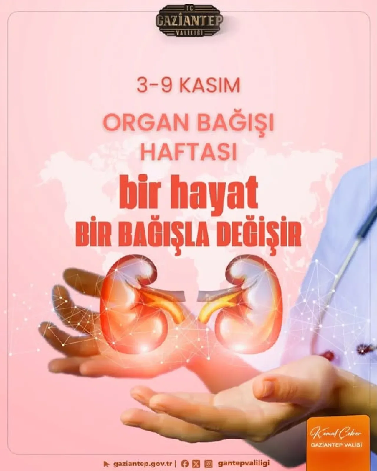 Gaziantep'te 3-9 Kasım Organ Bağışı Haftası Kutlanıyor: "Bir Hayat, Bir Bağışla Değişir" Gaziantep'te 3-9 Kasım Organ Bağışı Haftası Kutlanıyor: "Bir Hayat, Bir Bağışla Değişir"