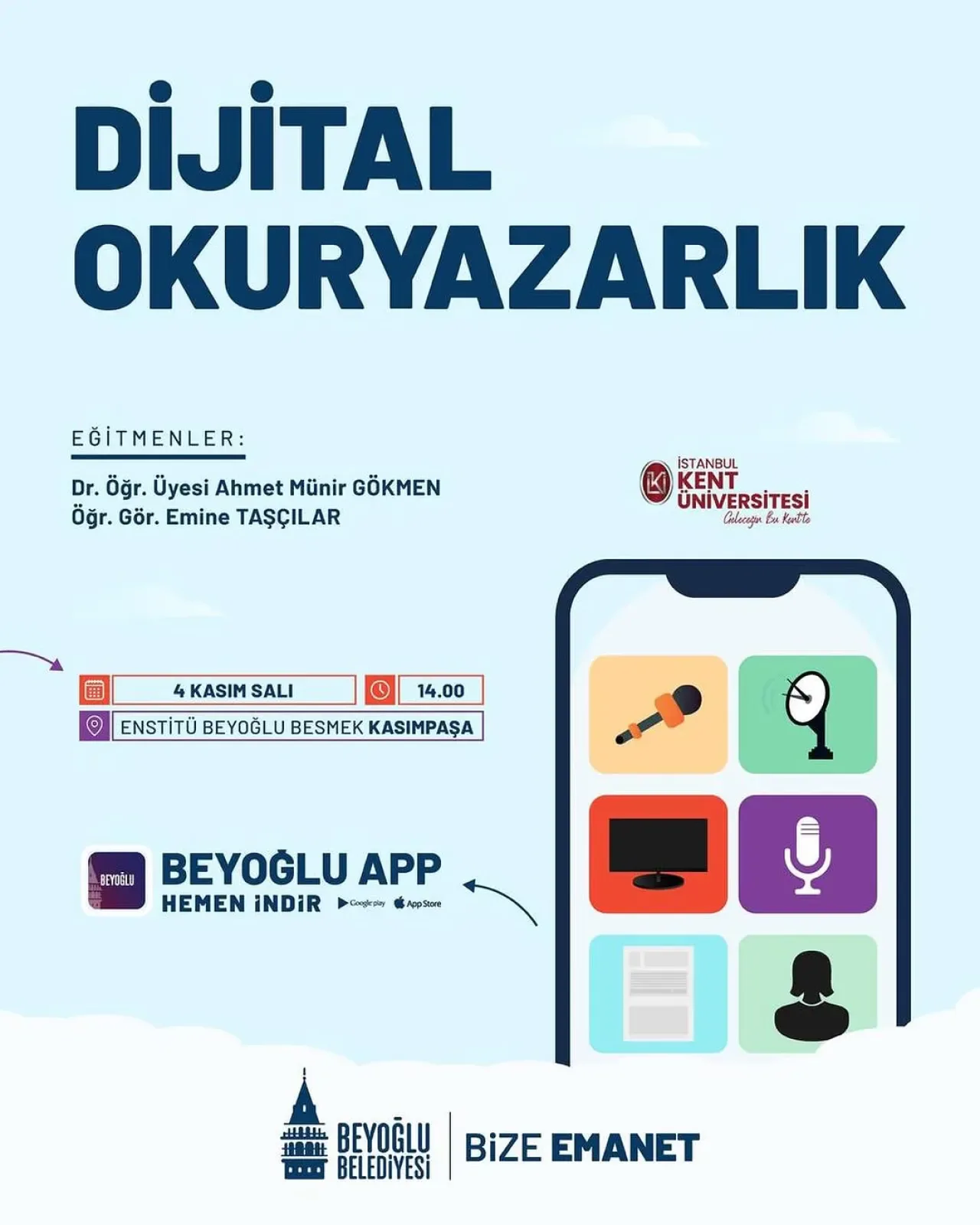Beyoğlu'nda Dijital Okuryazarlık Eğitimi Başlıyor: Dijital Dünyada Güvenli ve Bilinçli Olmanın Yolları Anlatılacak Beyoğlu'nda Dijital Okuryazarlık Eğitimi Başlıyor: Dijital Dünyada Güvenli ve Bilinçli Olmanın Yolları Anlatılacak
