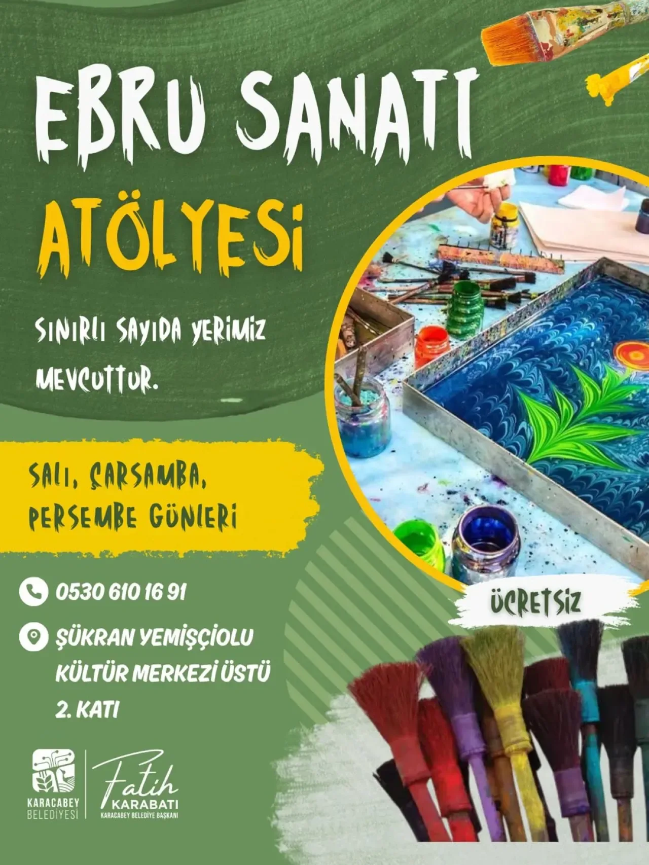 Karacabey'de Geleneksel Ebru Sanatı Atölyesi Başlıyor Karacabey'de Geleneksel Ebru Sanatı Atölyesi Başlıyor