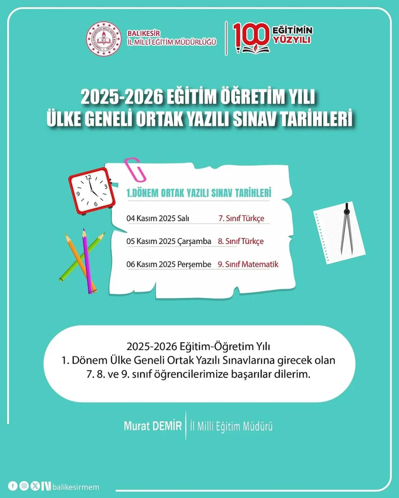 Balıkesir'de Ortaokul ve Lise Öğrencileri İçin Ortak Yazılı Sınavları Başlıyor Balıkesir'de Ortaokul ve Lise Öğrencileri İçin Ortak Yazılı Sınavları Başlıyor