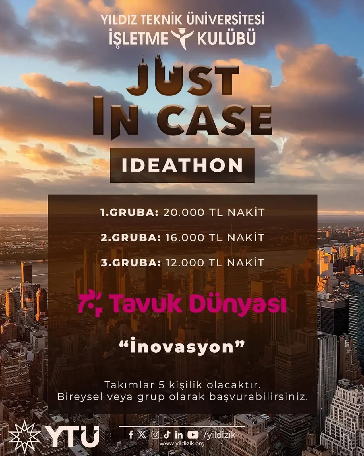 Yıldız İşletme Kulübü'nden "Just In Case Ideathon" Yarışması Yıldız İşletme Kulübü'nden "Just In Case Ideathon" Yarışması