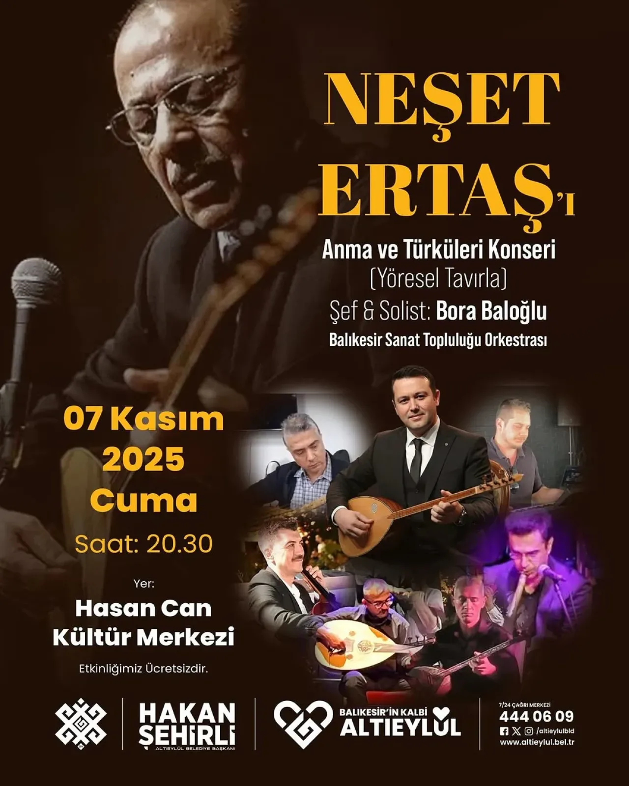 Altıeylül'de Neşet Ertaş Anma Gecesi Düzenlenecek Altıeylül'de Neşet Ertaş Anma Gecesi Düzenlenecek