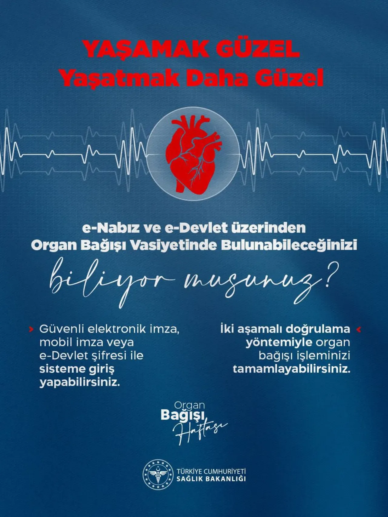 Organ Bağışı Vasiyeti Artık e-Nabız ve e-Devlet'ten Yapılabiliyor Organ Bağışı Vasiyeti Artık e-Nabız ve e-Devlet'ten Yapılabiliyor