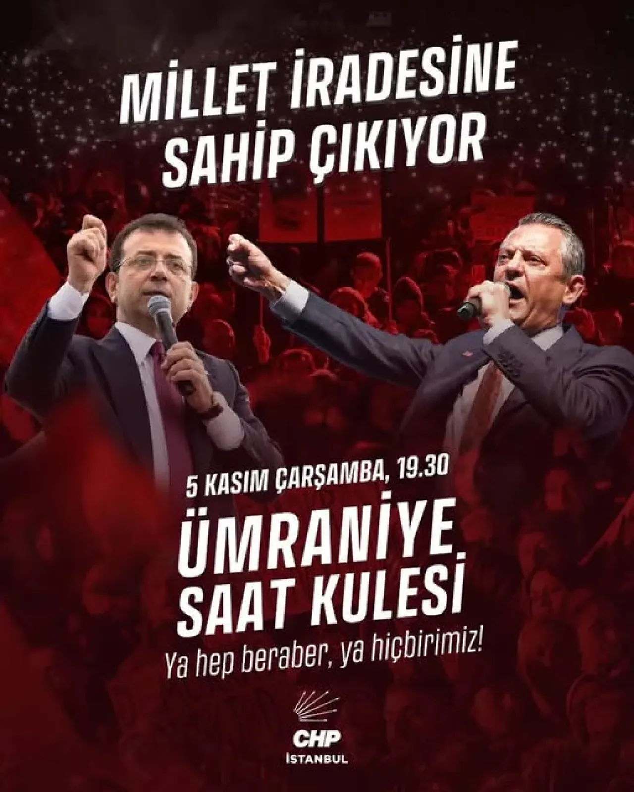CHP'li Özgür Özel ve Ekrem İmamoğlu 5 Kasım'da Ümraniye'de Buluşuyor CHP'li Özgür Özel ve Ekrem İmamoğlu 5 Kasım'da Ümraniye'de Buluşuyor