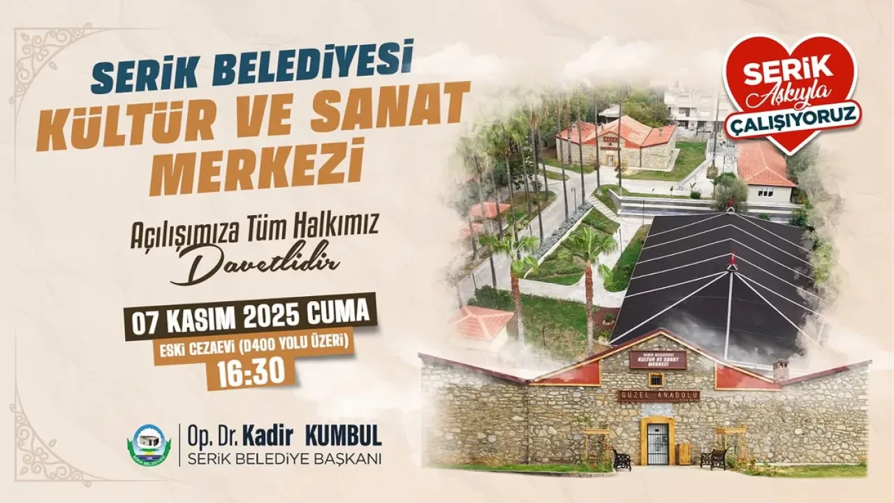 Serik'e Yeni Kültür ve Sanat Merkezi Açılıyor Serik'e Yeni Kültür ve Sanat Merkezi Açılıyor