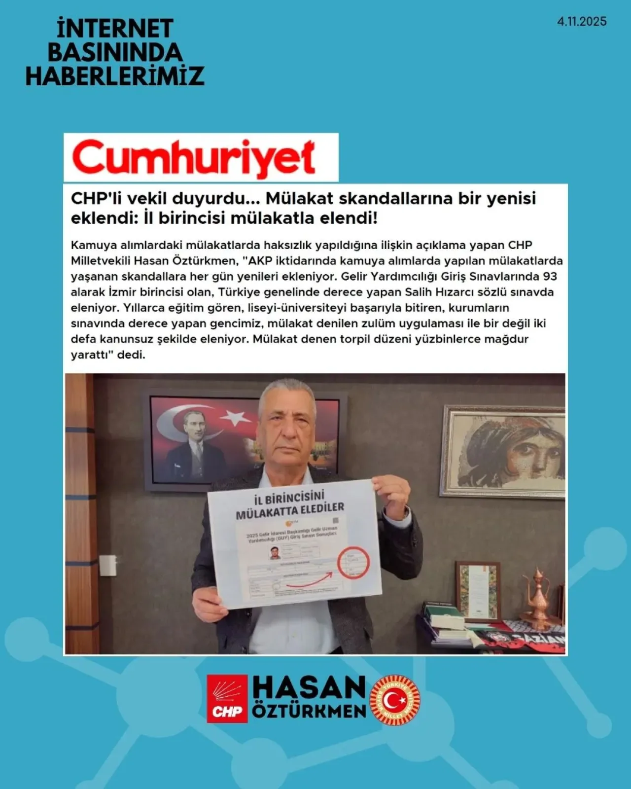 Gaziantep Milletvekili Hasan Öztürkmen'den Kamu Alımlarındaki Mülakat Skandalları Açıklaması Gaziantep Milletvekili Hasan Öztürkmen'den Kamu Alımlarındaki Mülakat Skandalları Açıklaması
