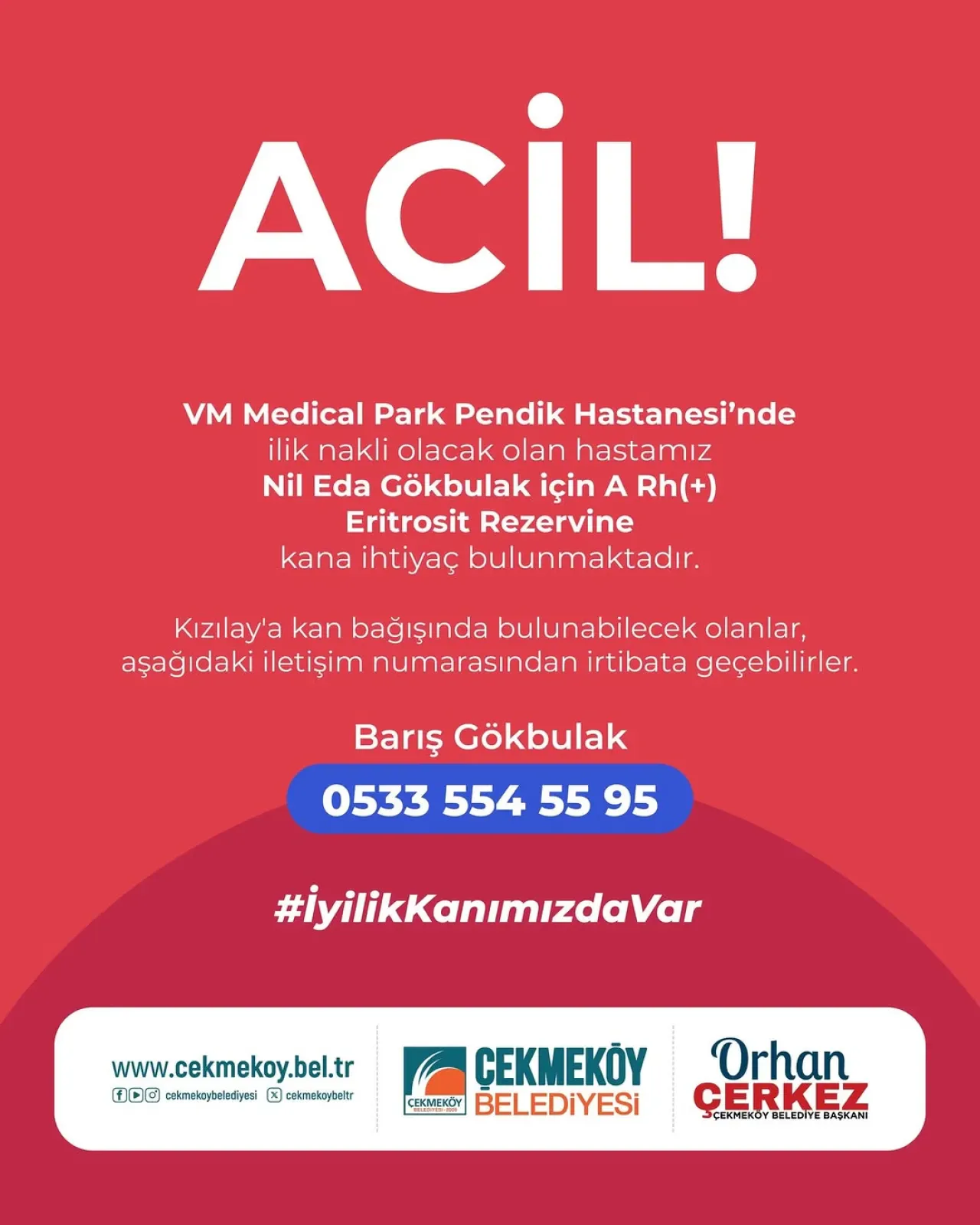 İstanbul Çekmeköy'de Acil Kana İhtiyaç: Nil Ela Gökbulak İçin Bağış Çağrısı İstanbul Çekmeköy'de Acil Kana İhtiyaç: Nil Ela Gökbulak İçin Bağış Çağrısı