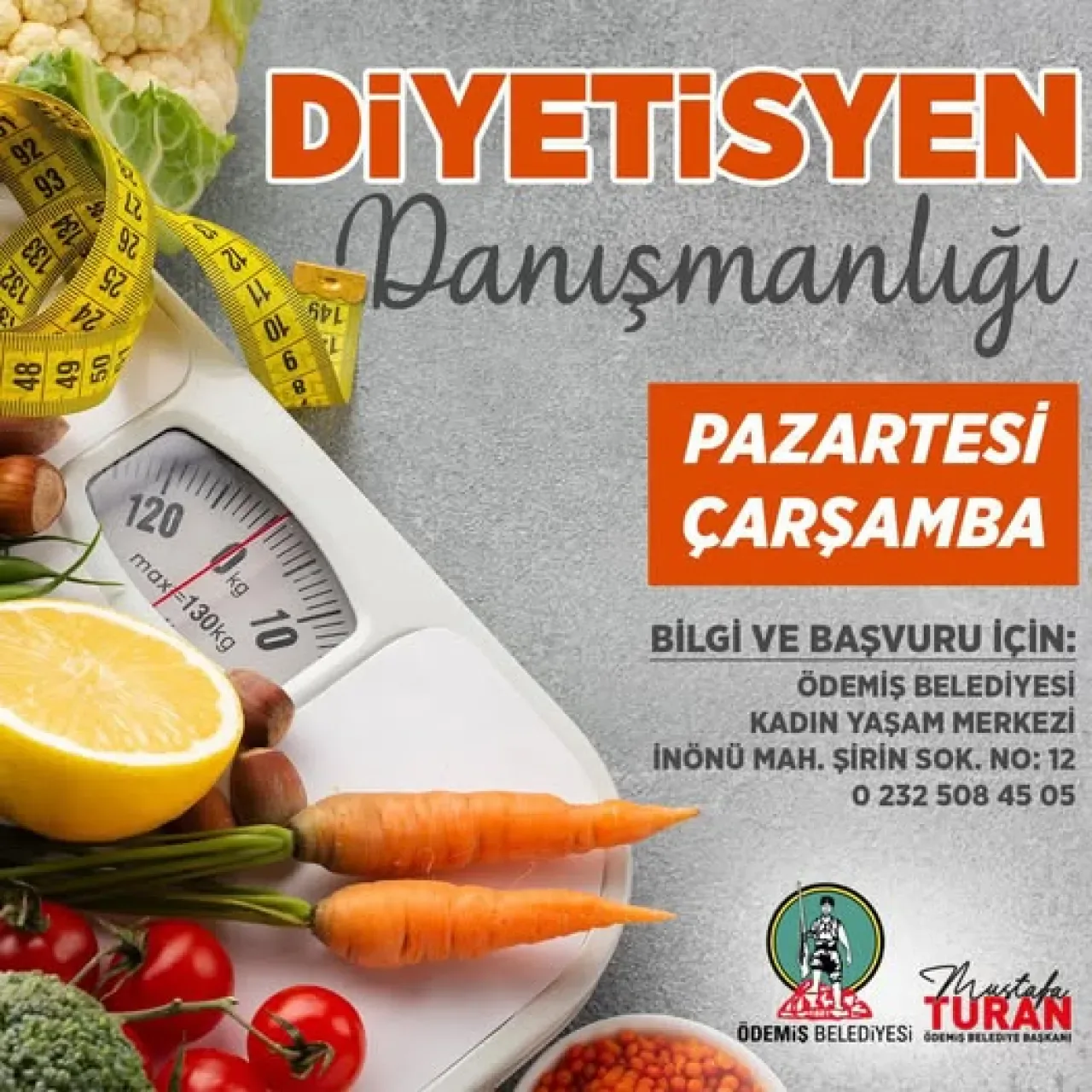Ödemiş Belediyesi'nden Ücretsiz Diyetisyen Danışmanlığı Hizmeti Ödemiş Belediyesi'nden Ücretsiz Diyetisyen Danışmanlığı Hizmeti