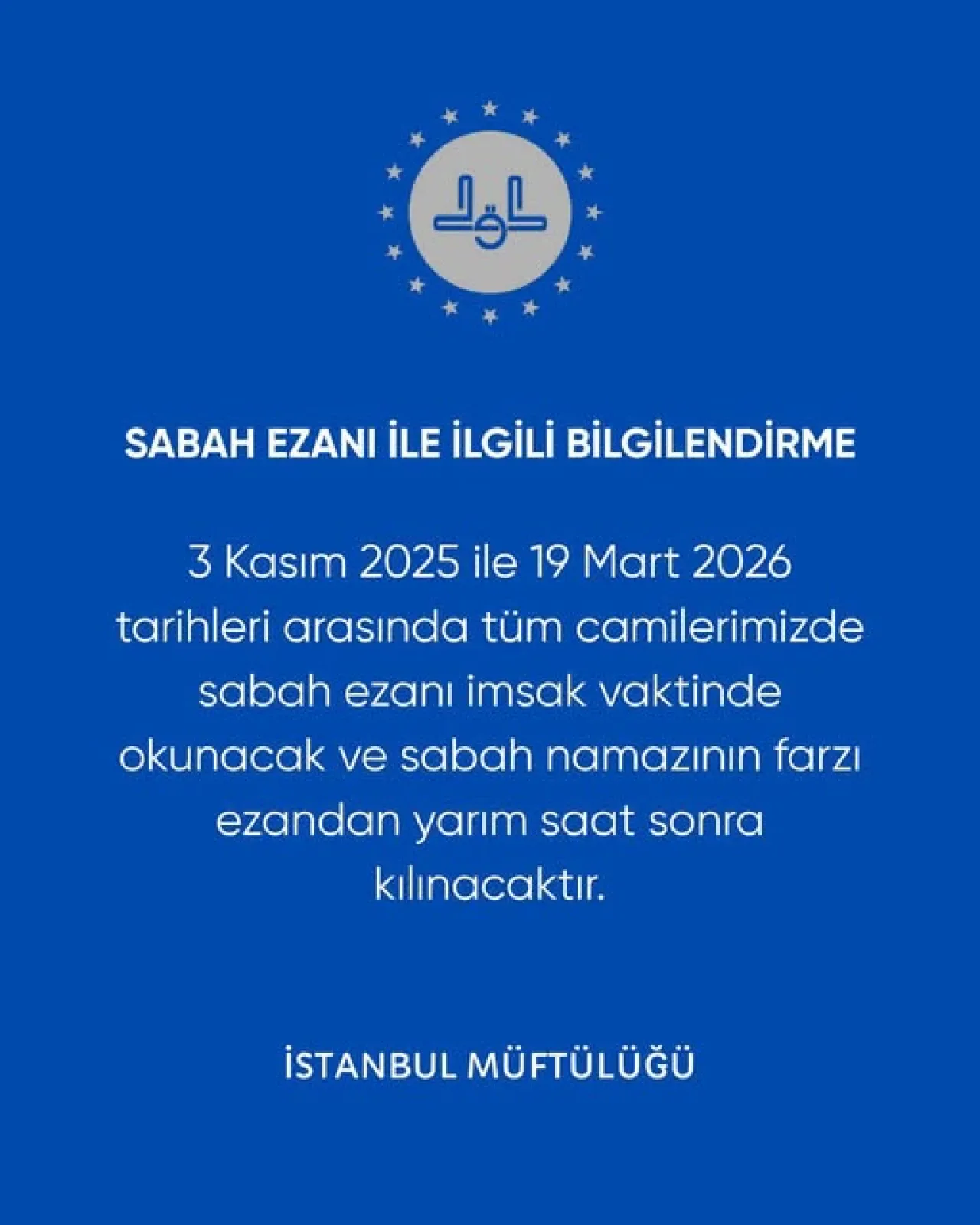 İstanbul'da Sabah Ezanı Saatleri Değişiyor: 2025-2026 Kış Dönemi Uygulaması İstanbul'da Sabah Ezanı Saatleri Değişiyor: 2025-2026 Kış Dönemi Uygulaması