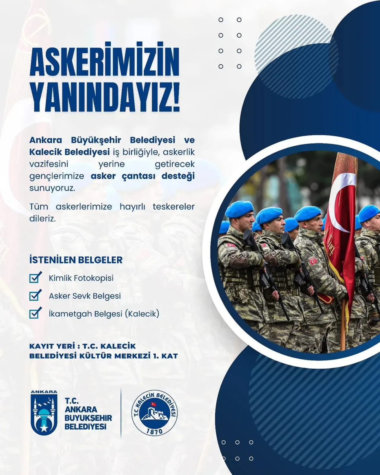 Kalecik'te Asker Adaylarına Çanta Desteği Kalecik'te Asker Adaylarına Çanta Desteği