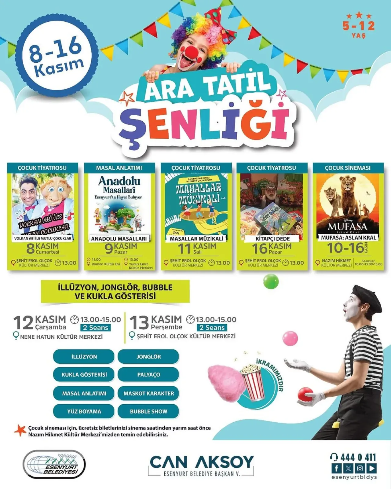 Esenyurt'ta Çocuklar İçin Ara Tatil Şenliği Başlıyor Esenyurt'ta Çocuklar İçin Ara Tatil Şenliği Başlıyor