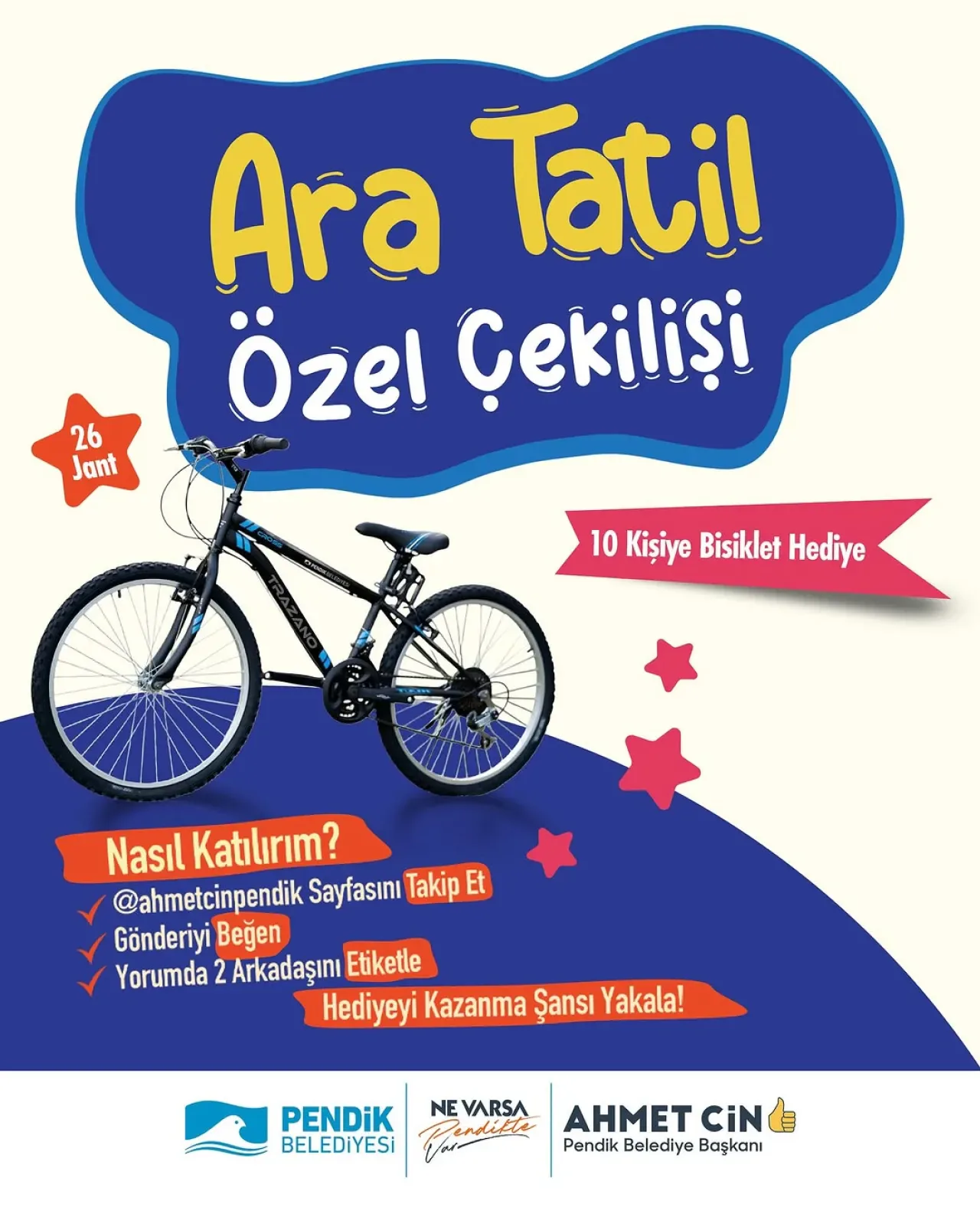 Ara Tatilde 10 Öğrenciye Bisiklet Hediye Edilecek Ara Tatilde 10 Öğrenciye Bisiklet Hediye Edilecek