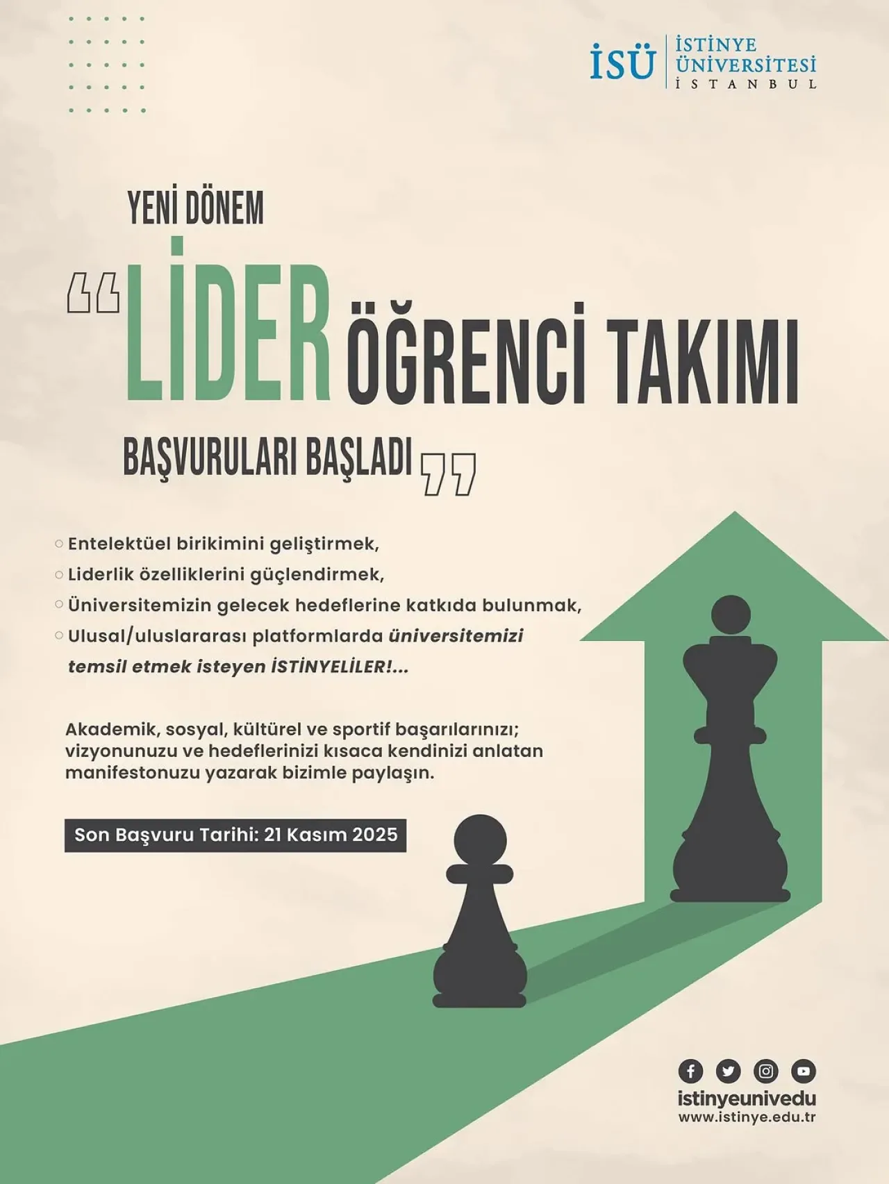 İstinye Üniversitesi Lider Öğrenci Programı Başvuruları Başladı İstinye Üniversitesi Lider Öğrenci Programı Başvuruları Başladı