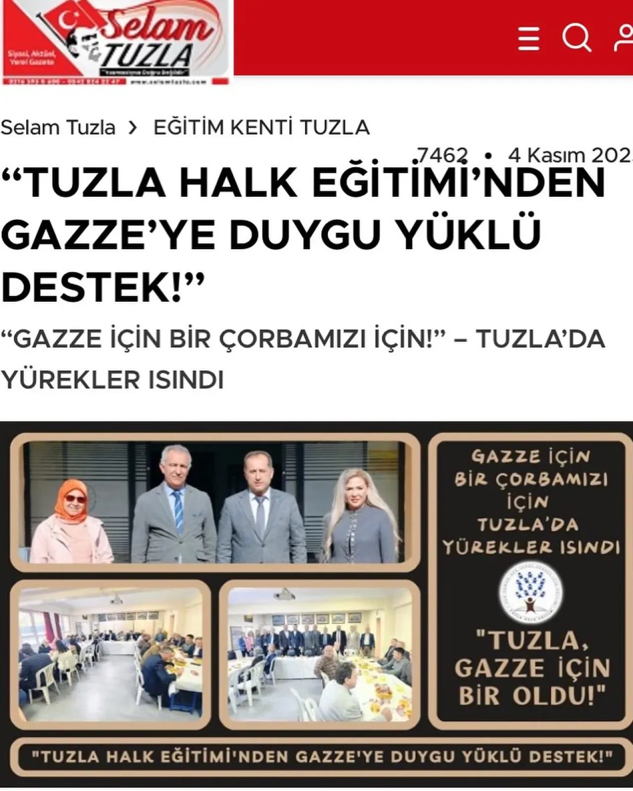 Tuzla Halk Eğitimi Merkezi'nden Gazze'ye Anlamlı Destek Tuzla Halk Eğitimi Merkezi'nden Gazze'ye Anlamlı Destek