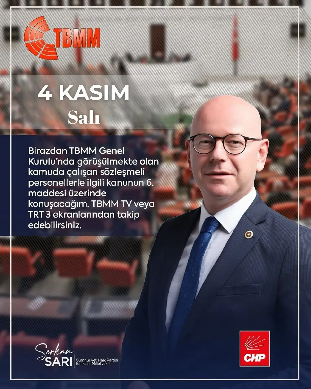 CHP'li Sarı'dan TBMM'de Sözleşmeli Personel Konuşması CHP'li Sarı'dan TBMM'de Sözleşmeli Personel Konuşması
