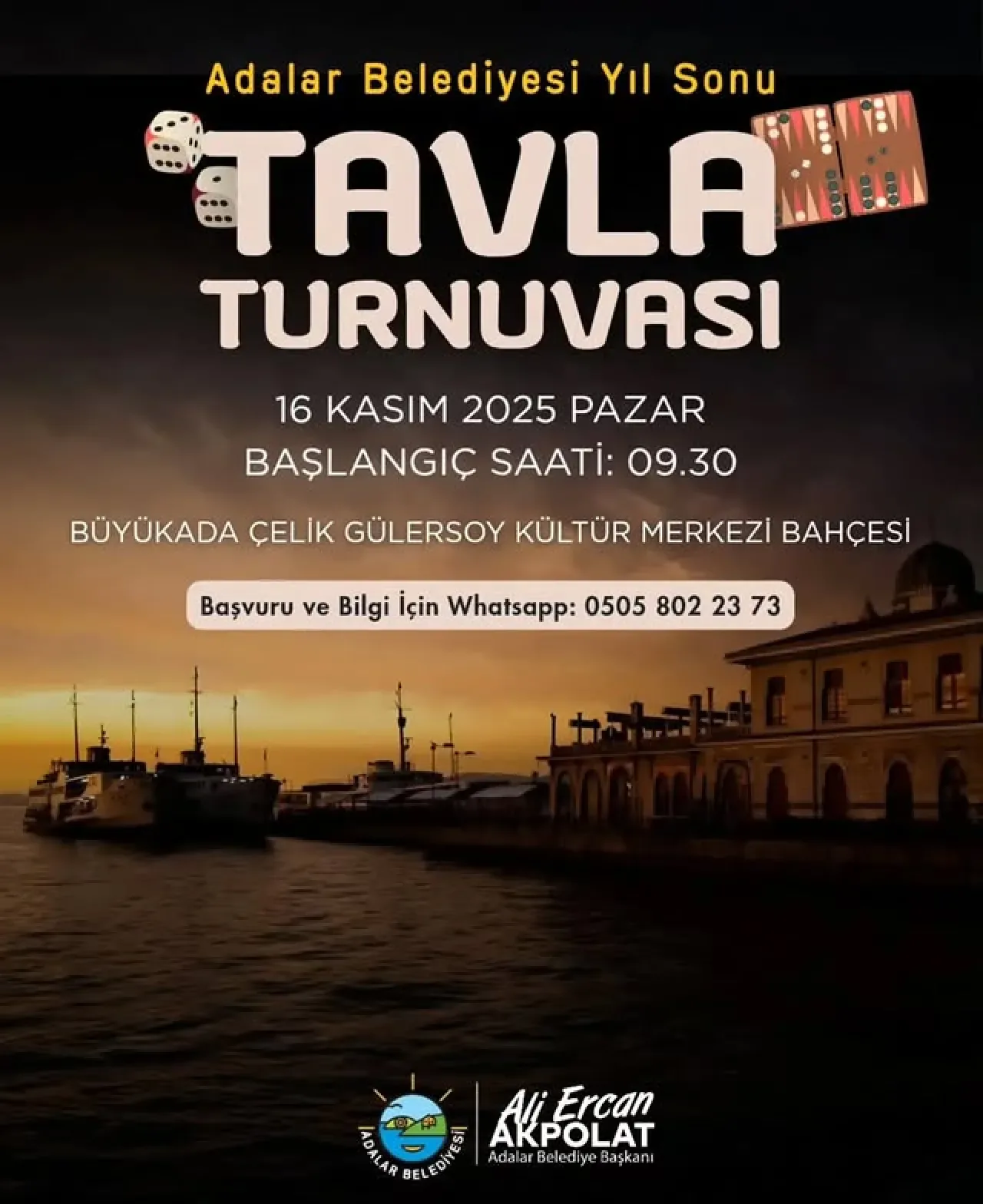 Büyükada'da Geleneksel Tavla Turnuvası Heyecanı Başlıyor Büyükada'da Geleneksel Tavla Turnuvası Heyecanı Başlıyor
