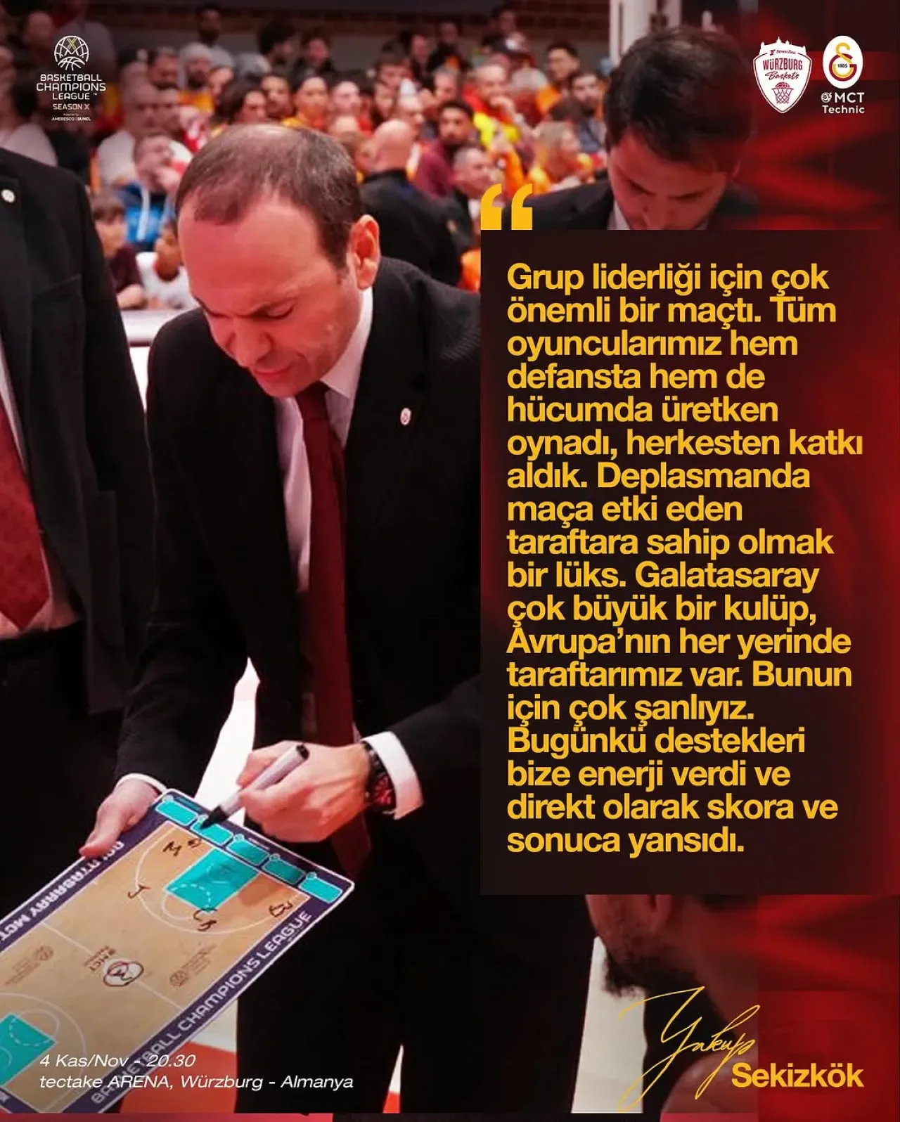 Galatasaray Basketbol, Fitness First Würzburg Baskets'i Mağlup Etti Galatasaray Basketbol, Fitness First Würzburg Baskets'i Mağlup Etti
