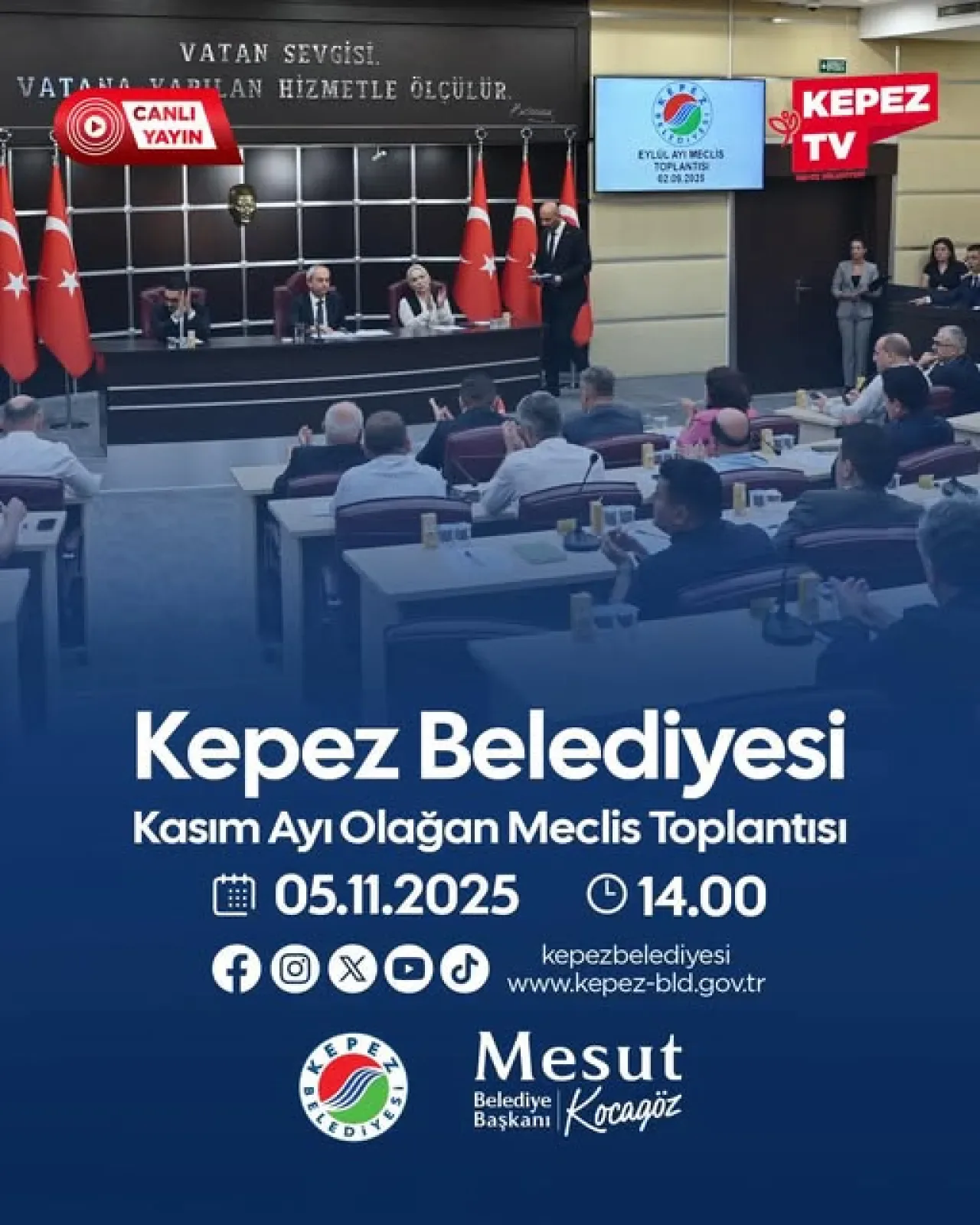 Kepez Belediyesi Kasım Ayı Meclis Toplantısı Canlı Yayınlanacak Kepez Belediyesi Kasım Ayı Meclis Toplantısı Canlı Yayınlanacak
