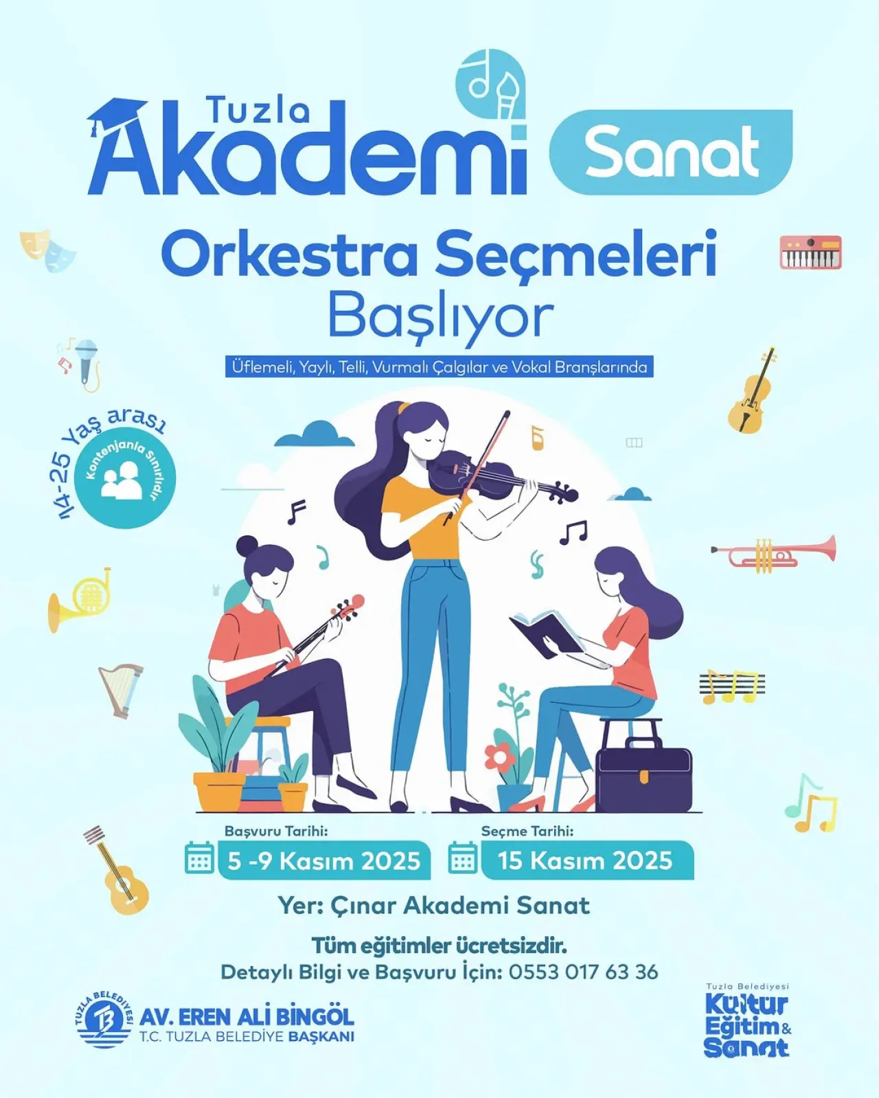 Tuzla'da Genç Müzisyenlere Ücretsiz Orkestra Eğitimi Fırsatı Tuzla'da Genç Müzisyenlere Ücretsiz Orkestra Eğitimi Fırsatı