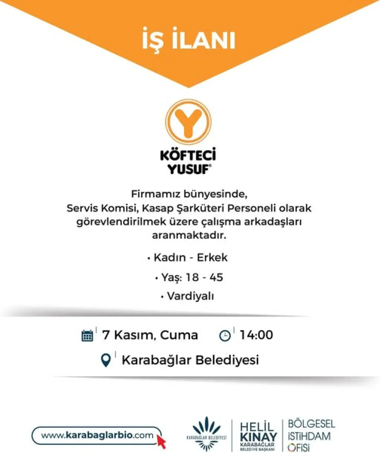İzmir Karabağlar'da Köfteci Yusuf İçin Toplu İş Görüşmesi İzmir Karabağlar'da Köfteci Yusuf İçin Toplu İş Görüşmesi