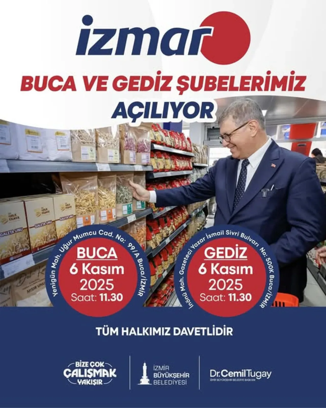 İzmir'de Ekonomik Alışverişe Yeni Adres: Buca ve Gediz'de İZMAR Açıldı İzmir'de Ekonomik Alışverişe Yeni Adres: Buca ve Gediz'de İZMAR Açıldı