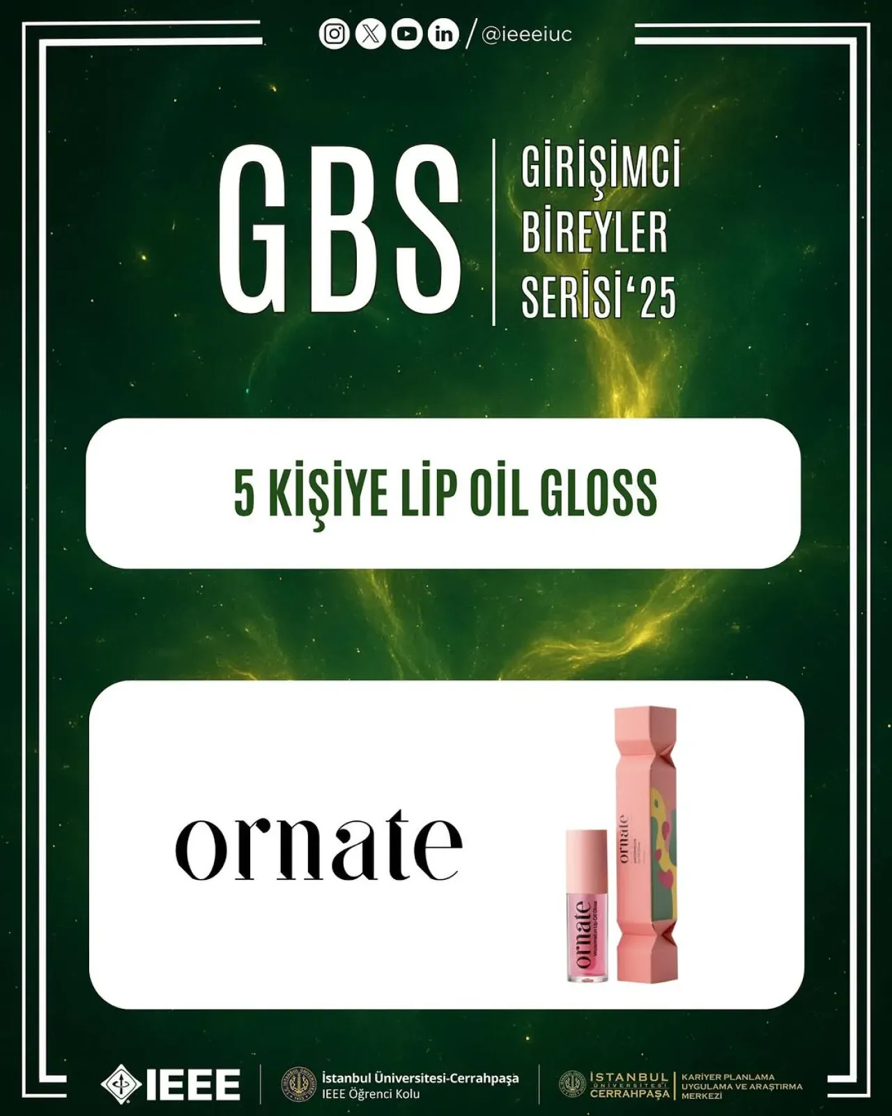 IEEE İstanbul Üniversitesi-Cerrahpaşa GBS 25 Katılımcılarına Lip Oil Gloss Hediye IEEE İstanbul Üniversitesi-Cerrahpaşa GBS 25 Katılımcılarına Lip Oil Gloss Hediye
