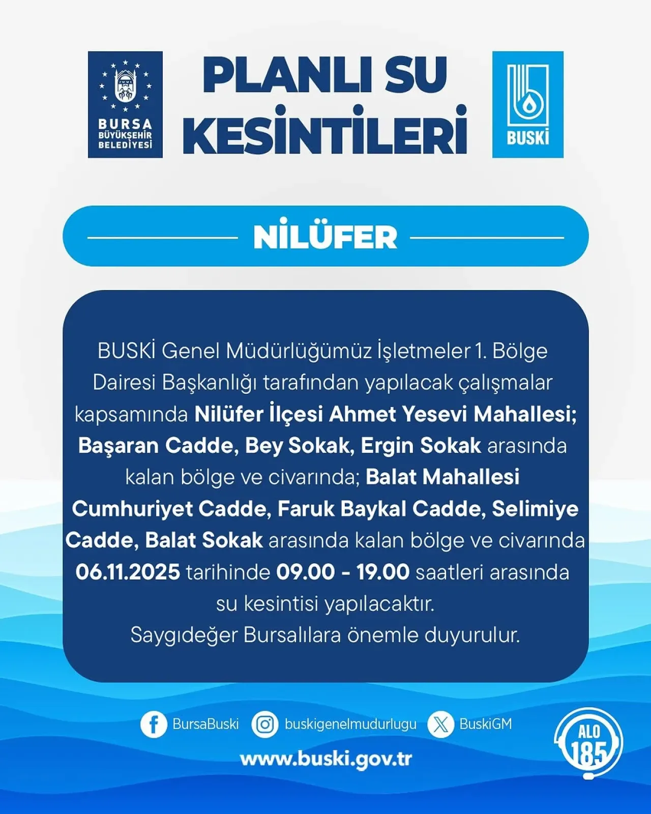 Buski Genel Müdürlüğü Bursalılara Önemli Duyuru Yaptı Buski Genel Müdürlüğü Bursalılara Önemli Duyuru Yaptı