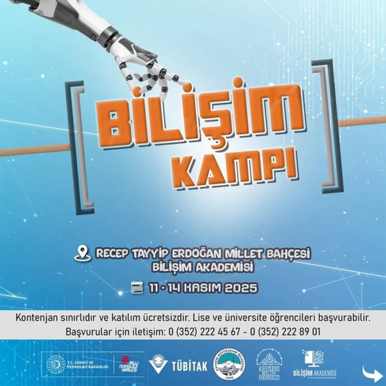Kayseri'de Ara Tatilde Ücretsiz Bilişim Kampı Düzenleniyor Kayseri'de Ara Tatilde Ücretsiz Bilişim Kampı Düzenleniyor