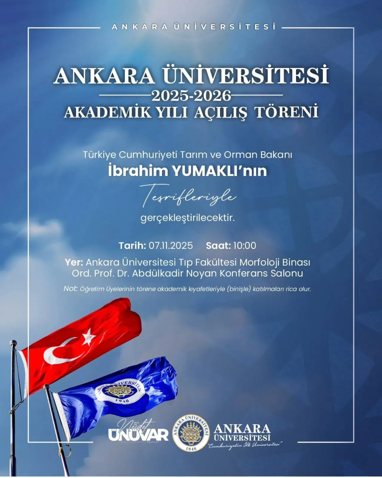 Ankara Üniversitesi 2025-2026 Akademik Yılı Açılış Töreni Ankara Üniversitesi 2025-2026 Akademik Yılı Açılış Töreni