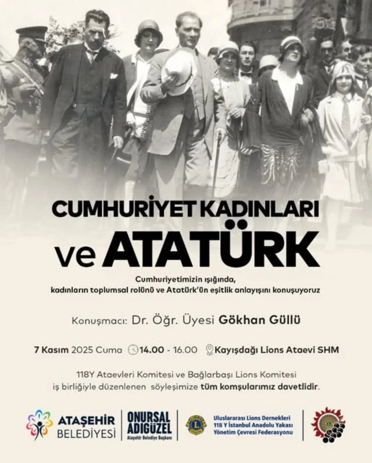 Ataşehir'de Cumhuriyet ve Kadın Hakları Temalı Söyleşi Düzenlenecek Ataşehir'de Cumhuriyet ve Kadın Hakları Temalı Söyleşi Düzenlenecek
