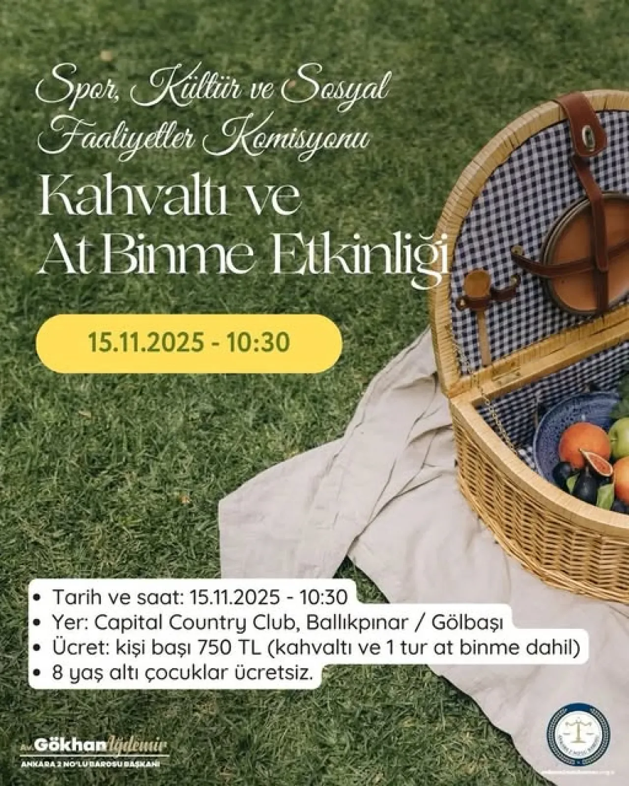 Ankara Barosu Üyelerine Özel At Binme ve Kahvaltı Etkinliği Ankara Barosu Üyelerine Özel At Binme ve Kahvaltı Etkinliği