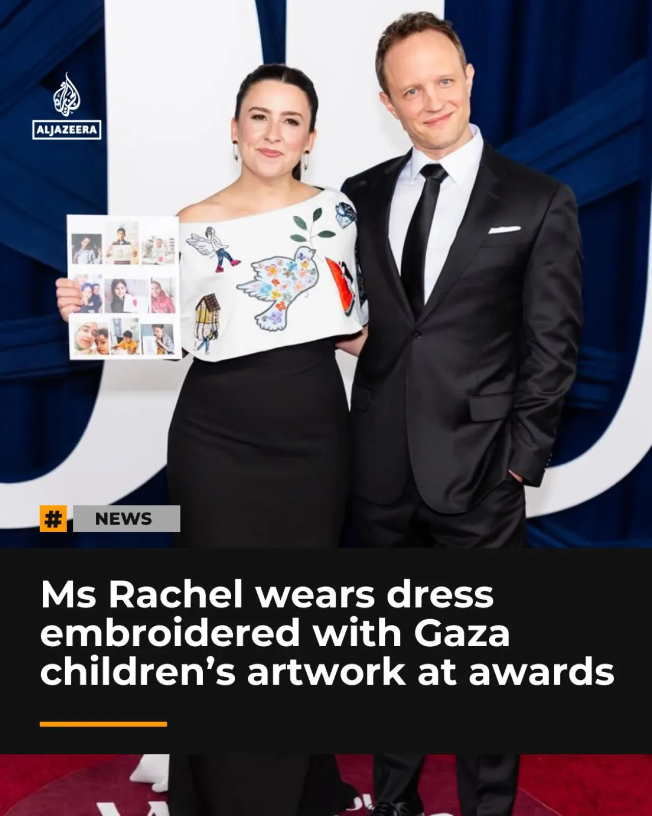 Ms. Rachel, Gazalı Çocukların Çizimlerini Taşıyan Elbiseyle Görücüye Çıktı Ms. Rachel, Gazalı Çocukların Çizimlerini Taşıyan Elbiseyle Görücüye Çıktı